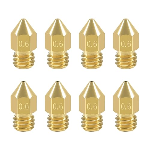 Aokin 8 Pcs 06Mm Mk8 Extruder Nozzles 3D Printer Nozzles For Creality Ender 33 Pro3 V2, Ender 55 Pro, Cr 1010S, Makerbot, Anet A
