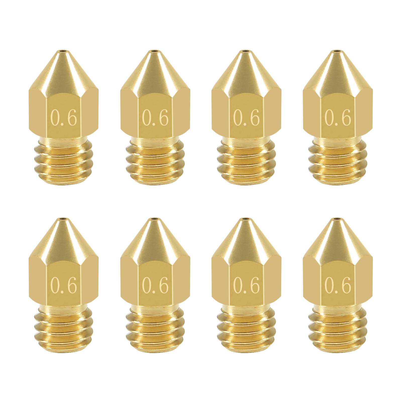 Aokin 8 Pcs 06Mm Mk8 Extruder Nozzles 3D Printer Nozzles For Creality Ender 33 Pro3 V2, Ender 55 Pro, Cr 1010S, Makerbot, Anet A
