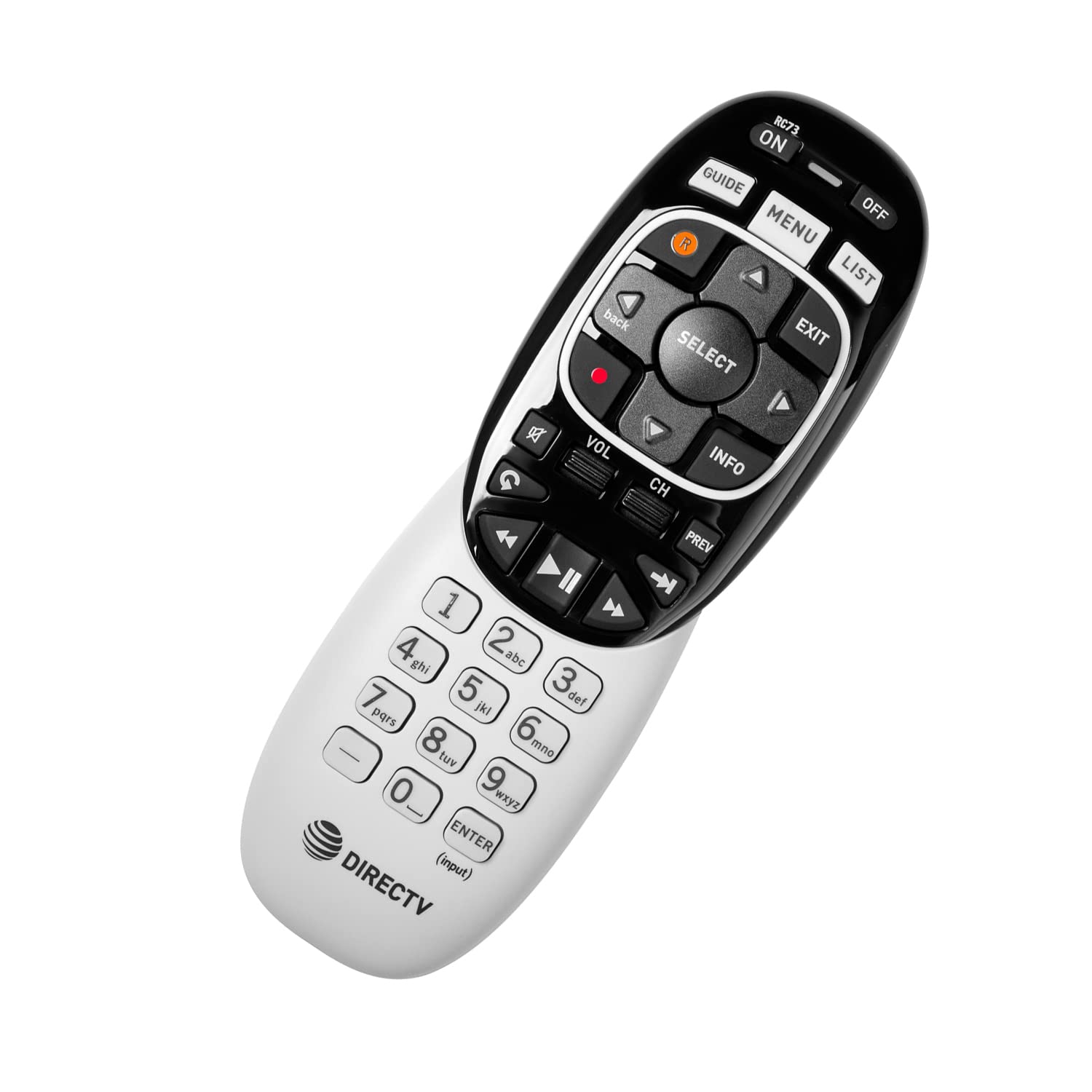 DIRECTV RC73 Remote Control - 2 Pack, IR/RF, Black, Model 4336303112, PVC Material