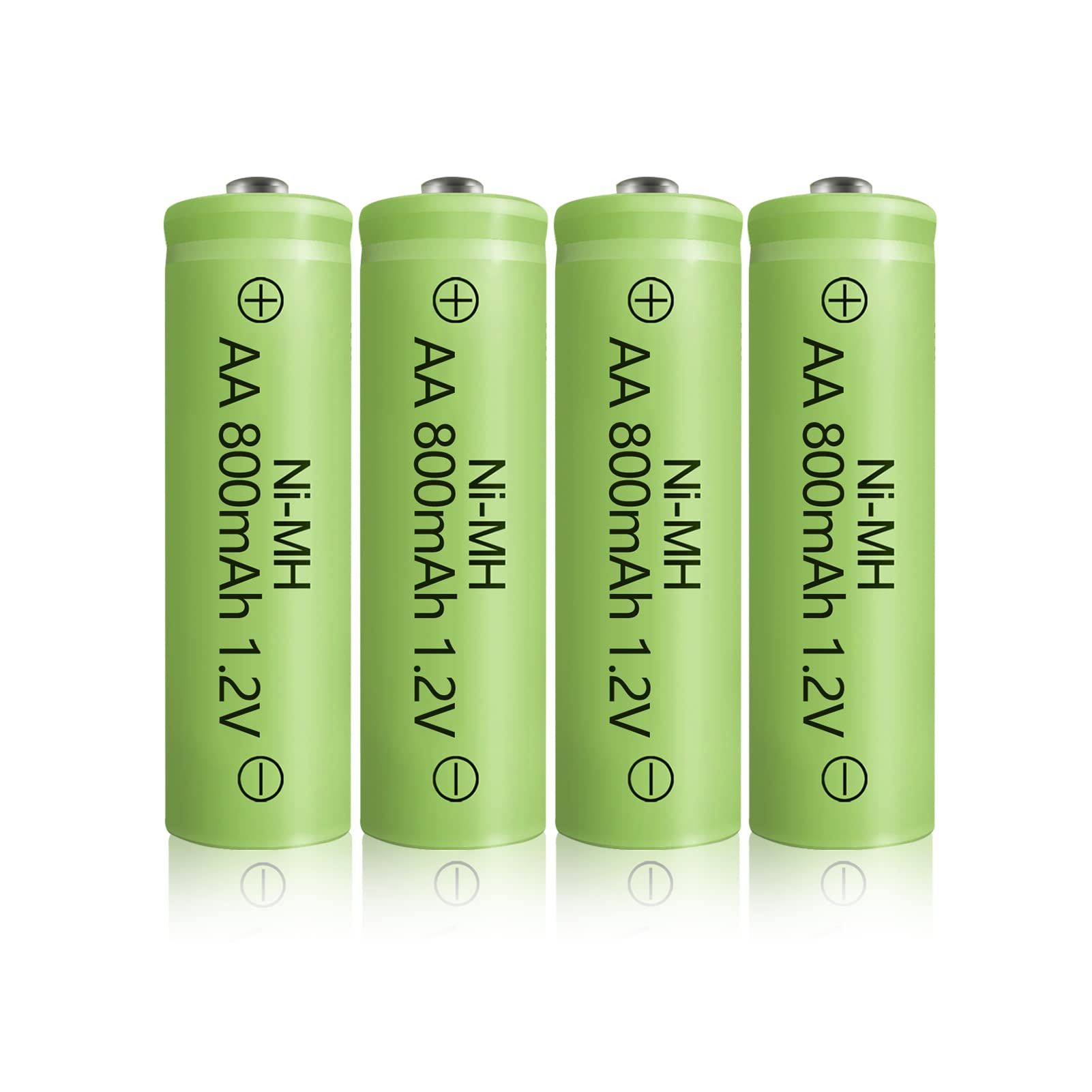 JINTION Solar Lights Rechargeable Ni-MH AA Batteries Double A 800 mAh Battery 4 Pack