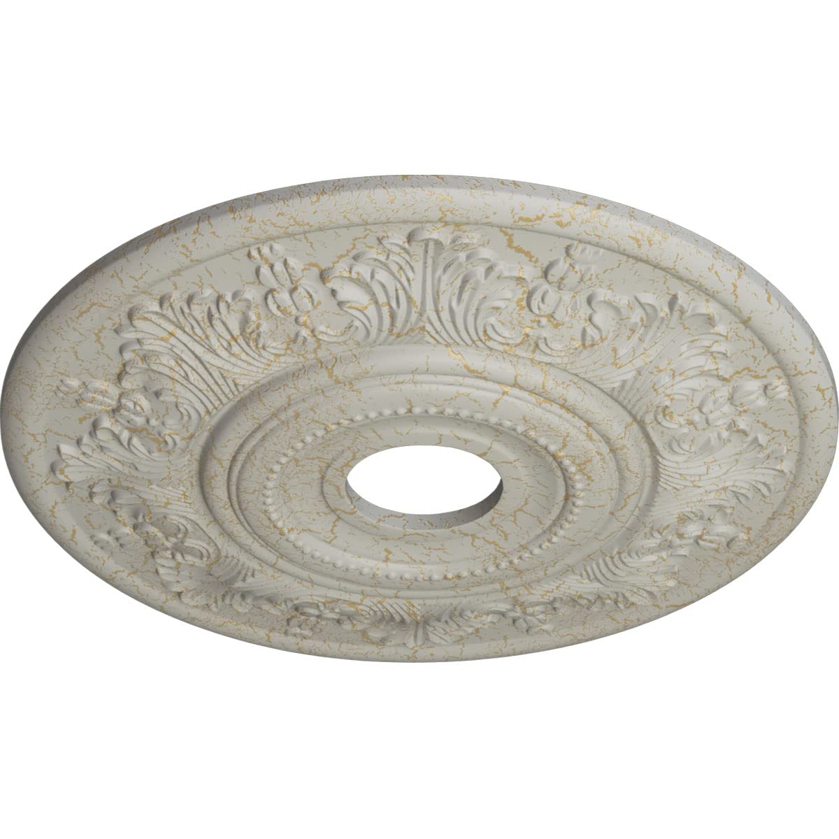 Ekena Millwork Cm20Vipcc Vienna Ceiling Medallion Fits Canopies Up To 6 1/2, Pot Of Cream Crackle