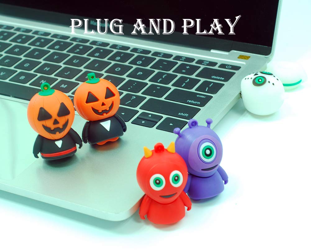 16Gb Usb Flash Drive 5 Pcs Halloween Pattern, Borlterclamp Memory Stick Thumb Drive, For Family And Friends