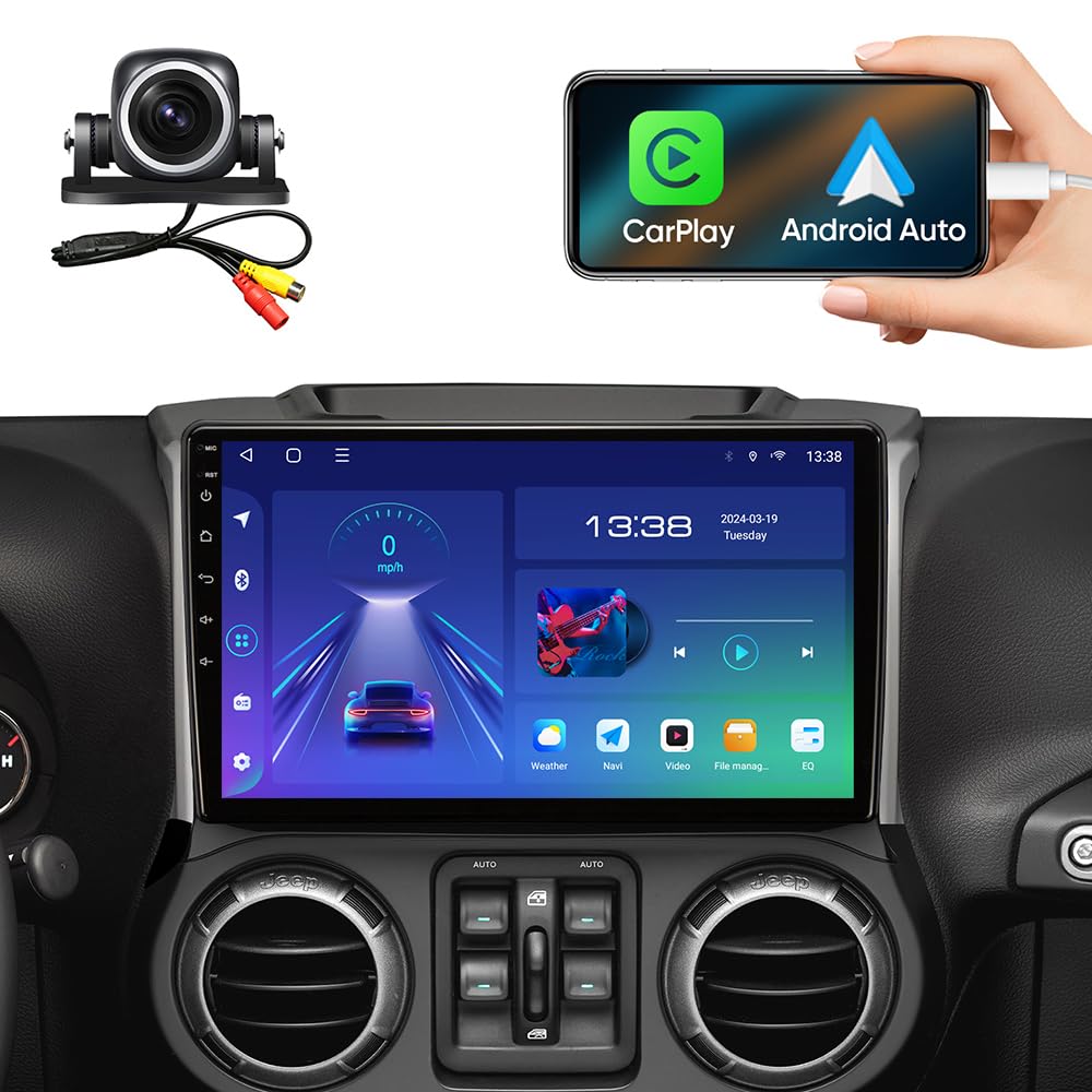 10.2 Inch Car Radio Stereo Navigation For Jeep Wrangler Jk Compass Grand Cherokee Dodge Ram Carplay Android Auto 5G Wifi 8 Core 