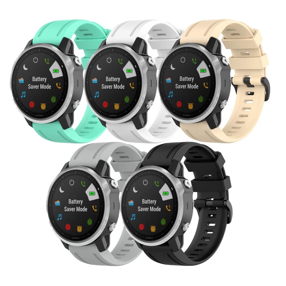 Compatible For Garmin Fenix 6S6S Pro, 20Mm Width Silicone Strap Watchband Replacement For Garmin Fenix 6Sfenix 6S Profenix 6S Sa