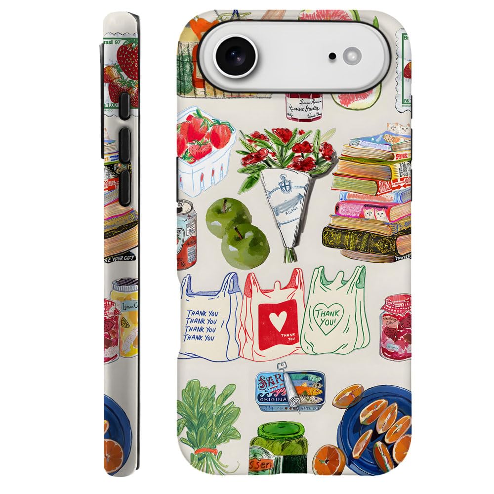 Compatible with iPhone 17 Air,Durable & Shockproof Phone Case Cover Design - Summer Vegetable Book Collage