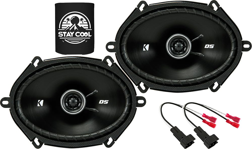 KICKER Speakers 6X8 inch for Ford F-650/F-750 2000-2019 Upgrade Kit - Pair of DS Series with Harness, Coaxial Car Audio Front Do