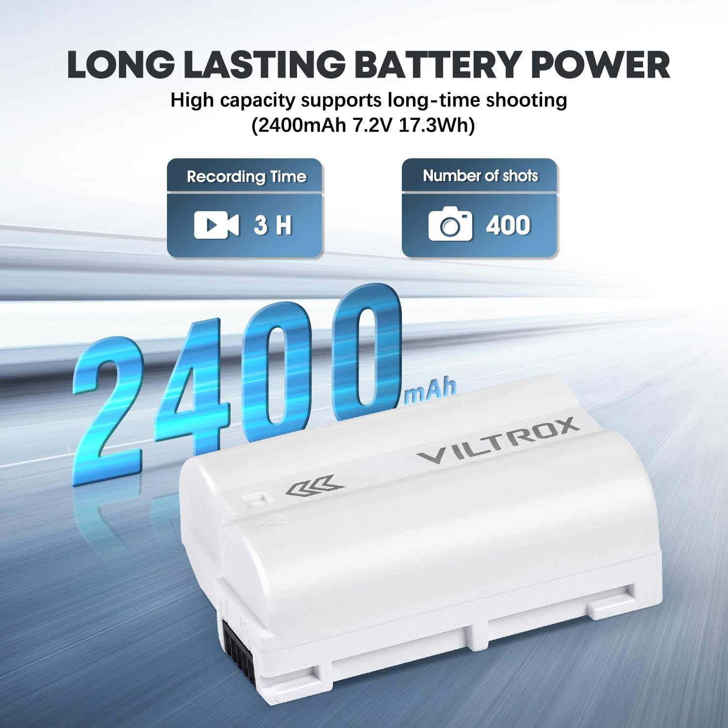 VILTROX EN-EL15C 2400mAh Rechargeable Camera Battery Type-C Fast Charging for Nikon Zf Z8 Z7 Z6 D850 D750