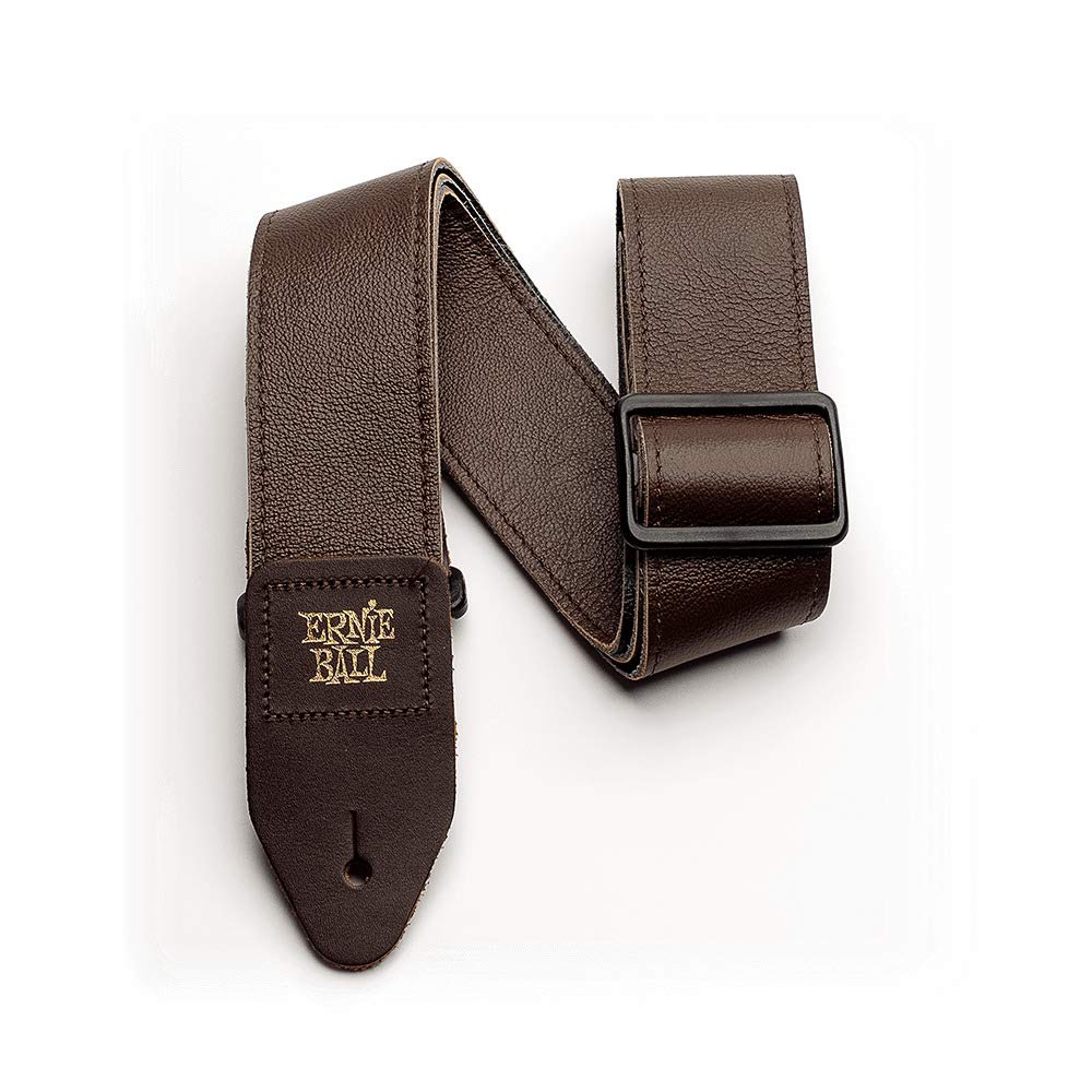 Ernie Ball Tri Glide Italian Leather Guitar Strap, Brown (P04135)