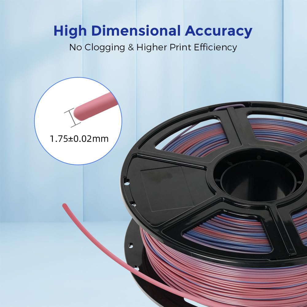 Flashforge 3D Printer Filament Gradient Color Change Pla Filament 1.75Mm, 1Kg Spool (2.2Lbs), Dimensional Accuracy +/- 0.02Mm, B