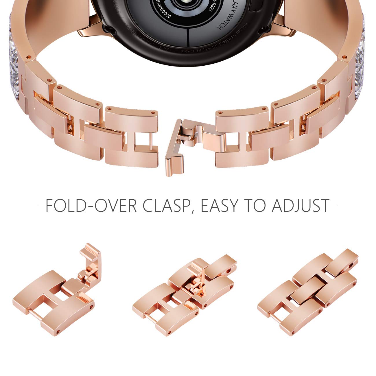 Newways Galaxy Watch 5 Band 40Mm 44Mm Galaxy Watch 4 40Mm 44Mm 42Mm 46Mm, 20Mm Stunning Crystal Bracelet With Quick Release Pin