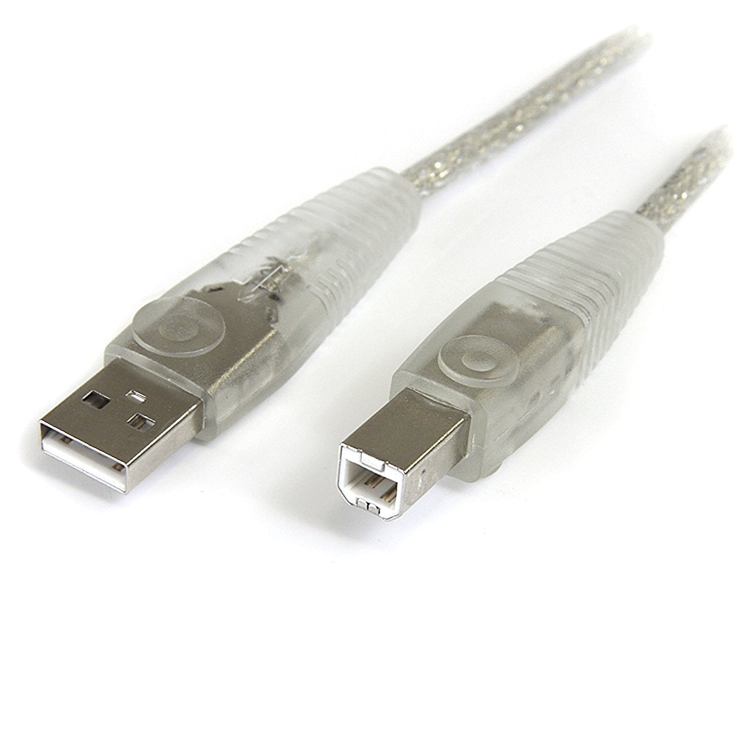 Startech.Com 15 Ft Transparent Usb 2.0 Cable   A To B   Usb Cable   Usb (M) To Usb Type B (M)   Usb 2.0   15 Ft   Molded   Trans