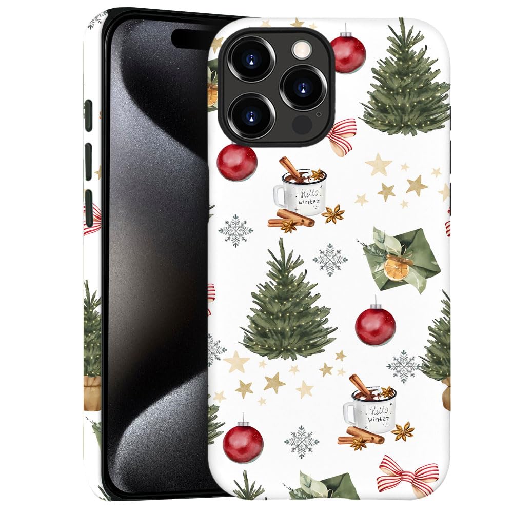 Case for iPhone 13 Pro - Slim Fit Anti-Scratch Phone Case for Girl Women - Vintage Christmas Trees (Frosted)