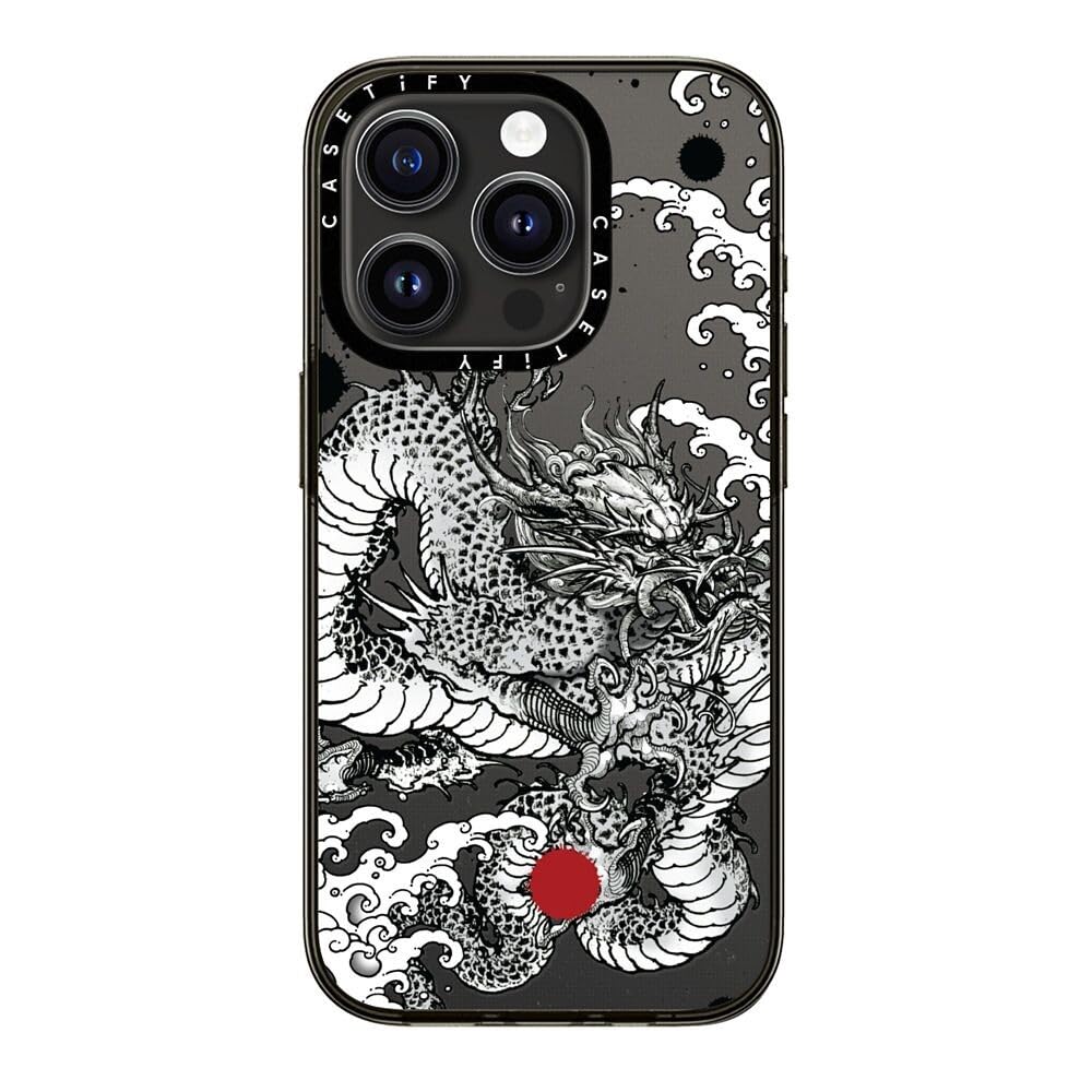 Casetify Compact Iphone 15 Pro Case [2X Military Grade Drop Tested / 4Ft Drop Protection]   Power Dragon By Gabe Shum   Clear Bl