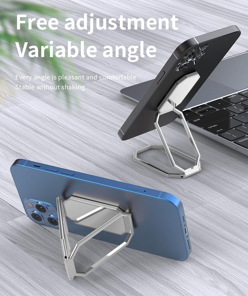 Rimyam Phone Ring Holder Finger Kickstand Foldable Cell Phone Stand Upgraded 360Rotation Metal Ring Grip Holder For Magnetic Car
