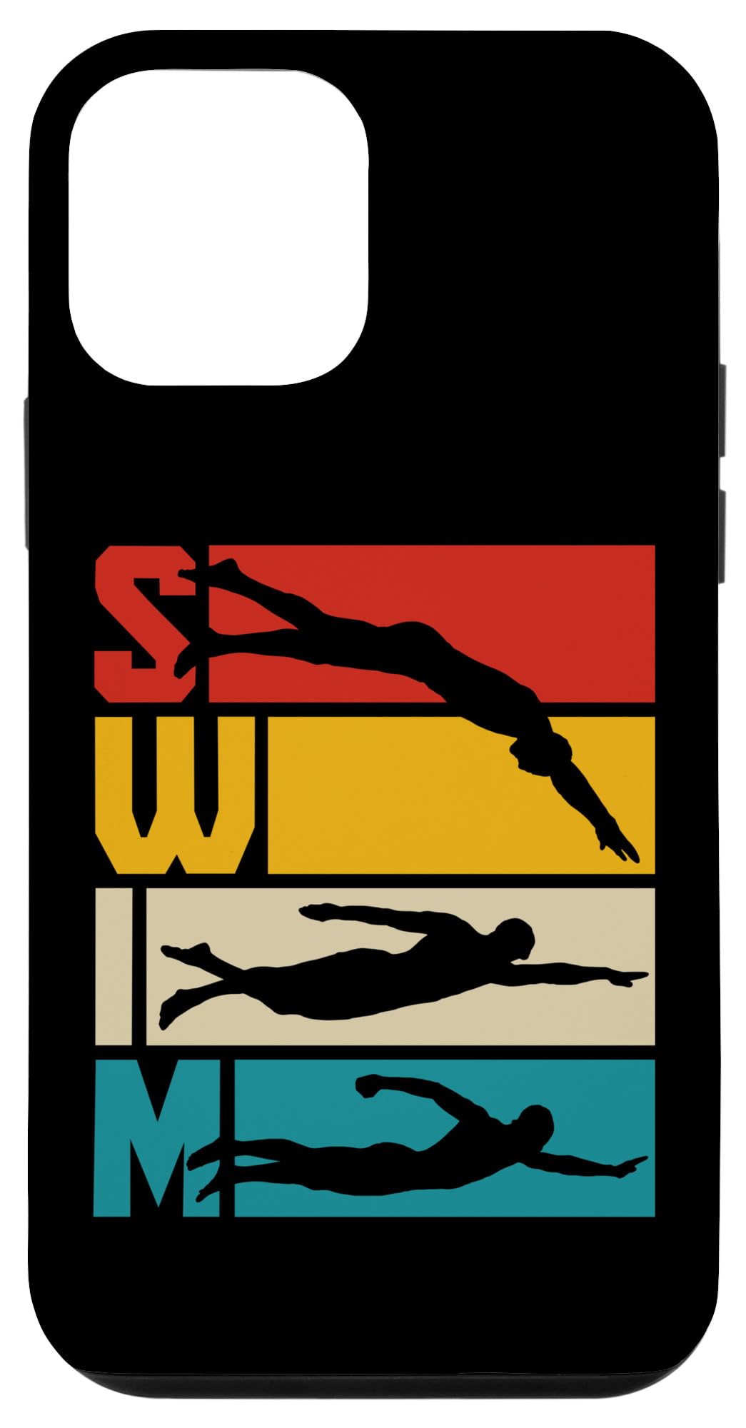 Iphone 12 Mini Swim Swimming Vintage Retro Swimmer Case