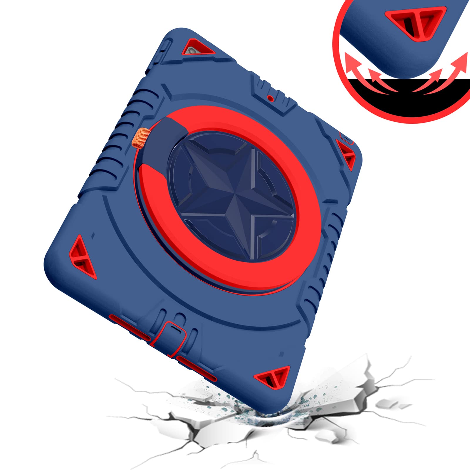 Xzc Ipad 9Th 8Th 7Th Generation Case (Ipad 102 Case 202120202019) Heavy Duty Shockproof Rugged Cover With Rotating Standpencil H