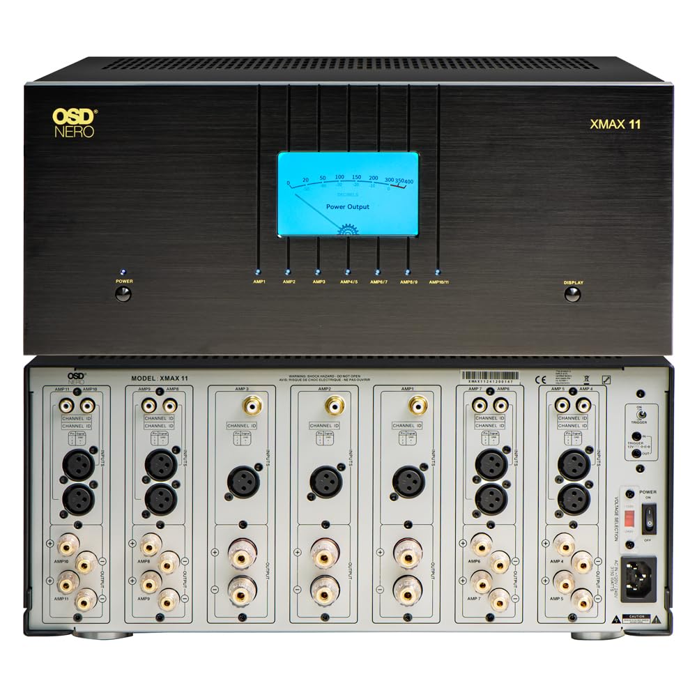 Osd Nero Xmax11 Class A/B 11 Ch Home Theater Amplifier, 3X 310W + 8X 135W, 2X Toroidal Transformers, Xlr/Rca Inputs