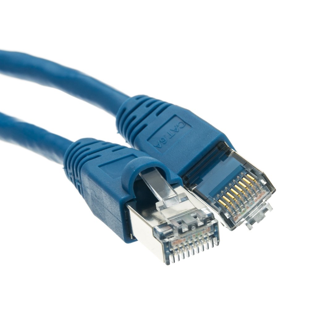 Cablewholesale 25 Foot Blue Cat6A Ethernet Patch Cable, Snagless/Boot With Rj45 Connector, 500 Mhz, 26 Awg, Stp(Shielded Twisted
