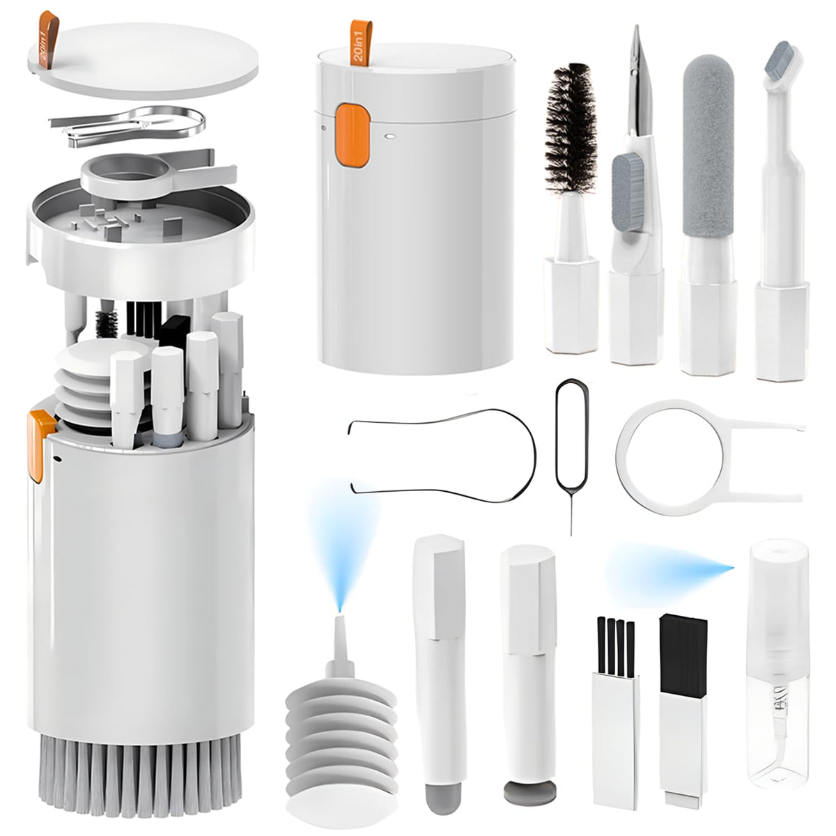 20 In 1 Multifunctional Cleaning Kit For Apple Airpods,Iphone,Pad Charging Port,Repair Cleaner Tool Kit For Camera Lens,Earbuds,