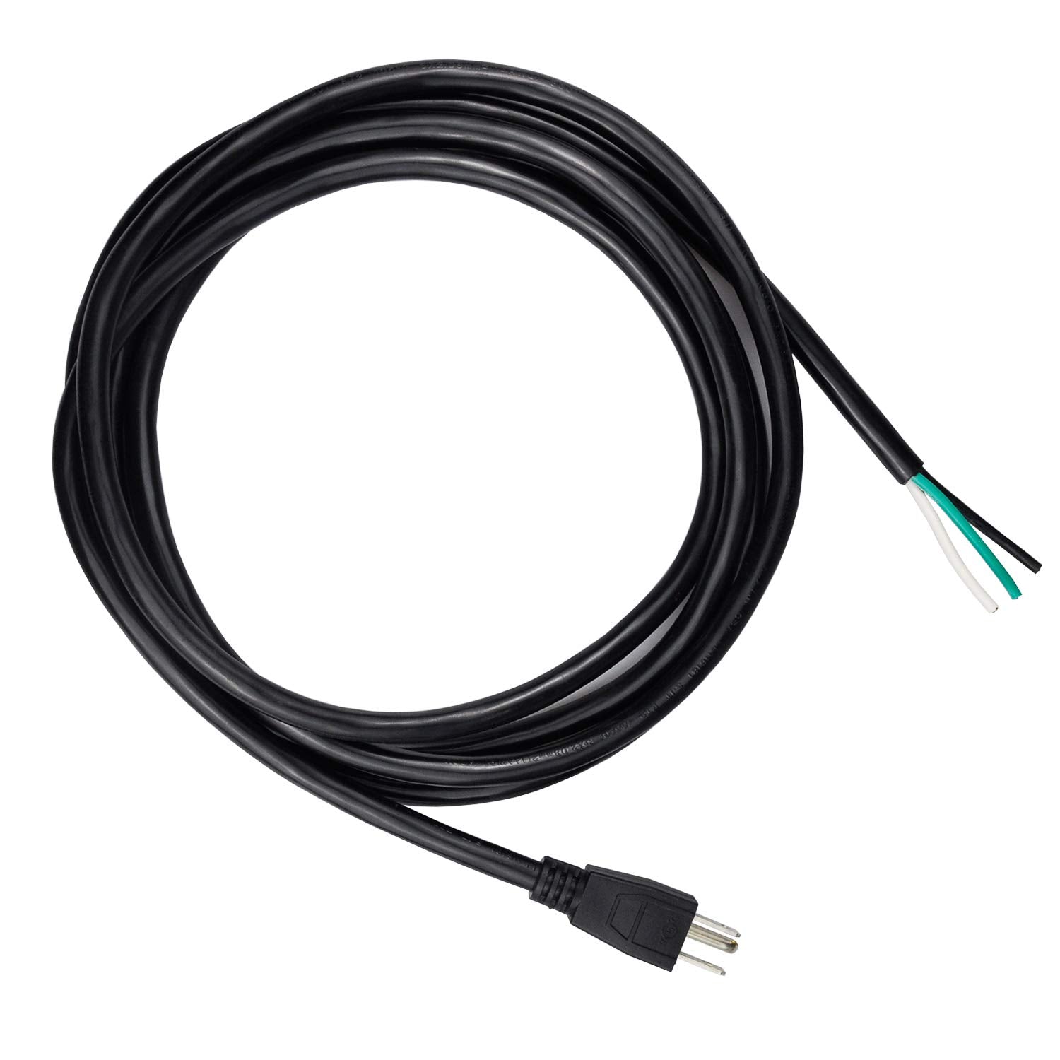 Pinfox 10Ft 14 Gauge 3 Prong Heavy Duty Replacement Power Supply Cord Cable 110V 115V 120V Pigtail For Universal Ac Appliance, N