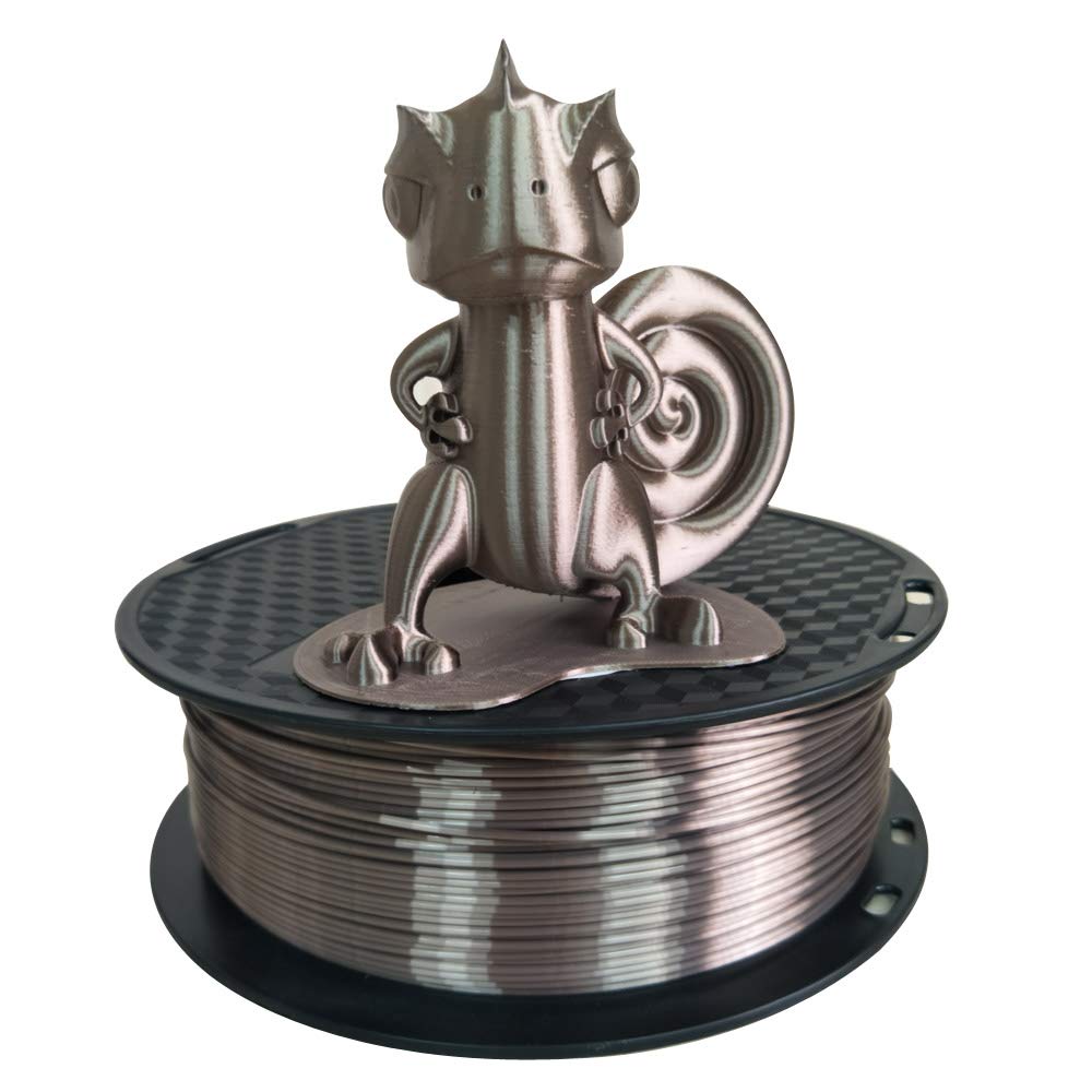Silk Rose Gold Pla Filament 1.75Mm 3D Printer Filament 1Kg 2.2Lbs Spool 3D Printing Materialc Silky Shiny Shine Rose Gold (Dark)