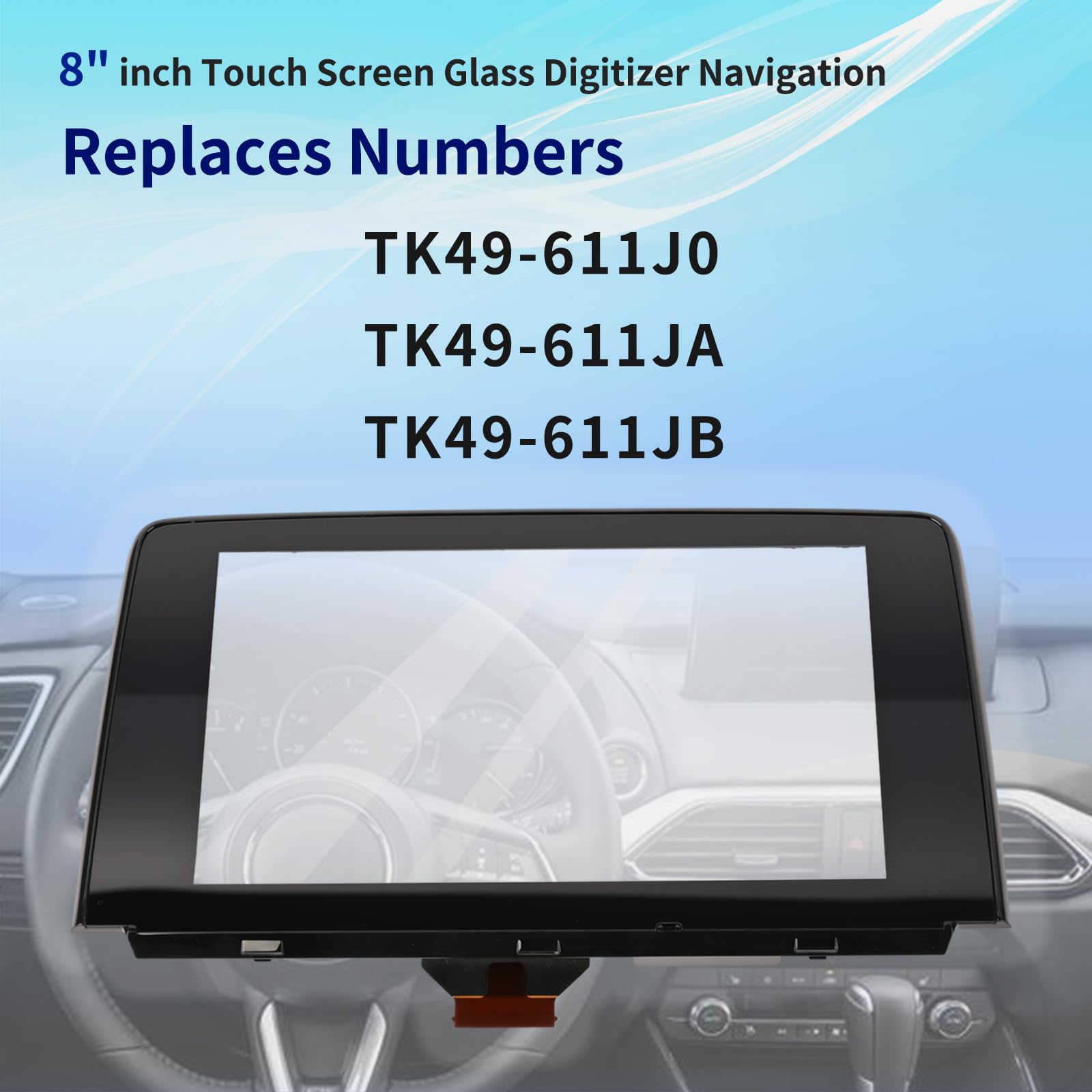 Getfarway 8'' Inch Touch Screen Glass Digitizer Navigation Replacement Fit For Mazda Cx9 Cx 9 2016 2017 2018 2019 Replace# Tk49