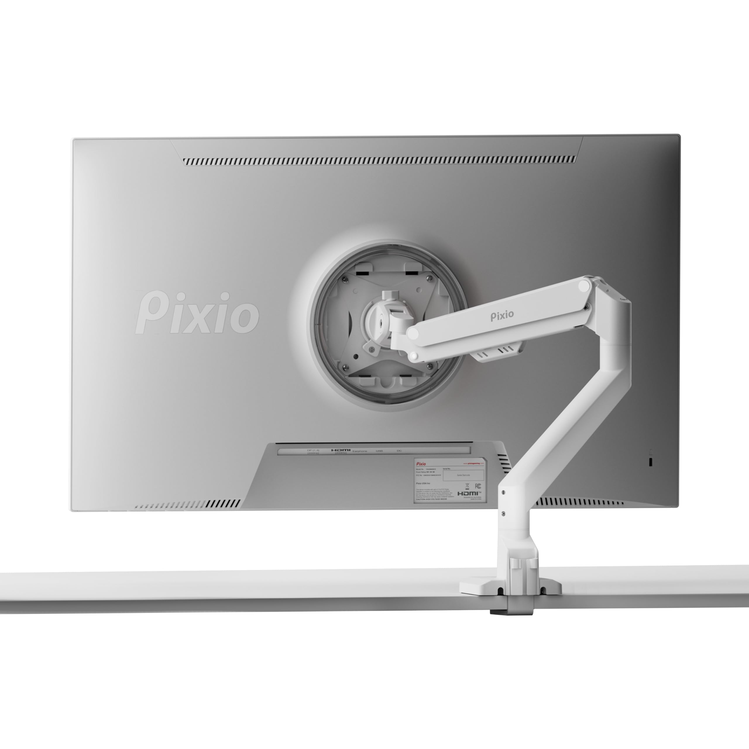 Pixio Ps1S Wave White Single Monitor Arm Stand Desk Mount   Fits Up To 32 Inches Monitors And Up To 19.8Lbs. Vesa Compatibility And Integrated Cable Management