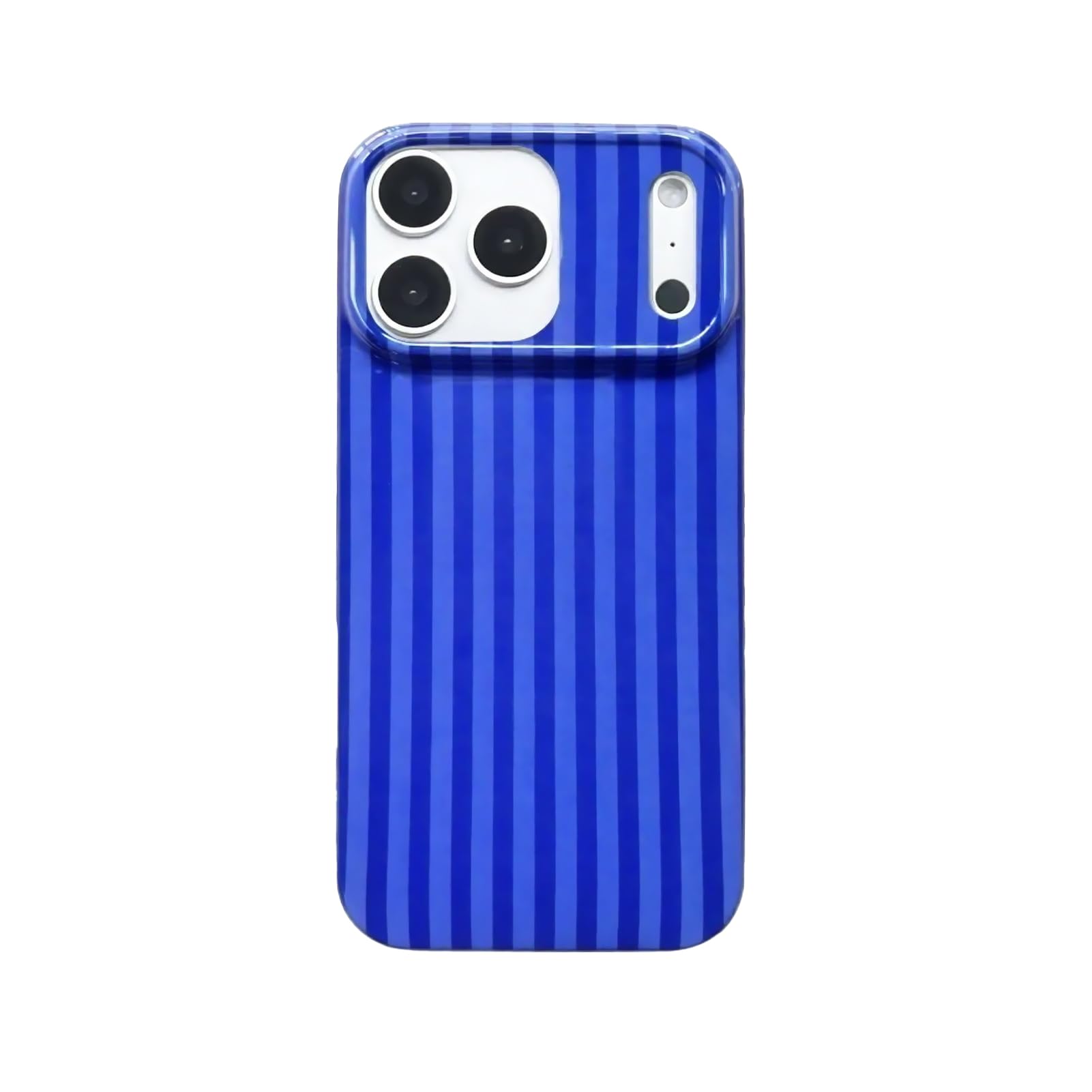 Reezaddin Navy Blue Striped Phone Case for iPhone 17 Pro,Cute Aesthetic Retro Vertical Line Stripes Pattern Protective Trendy Co