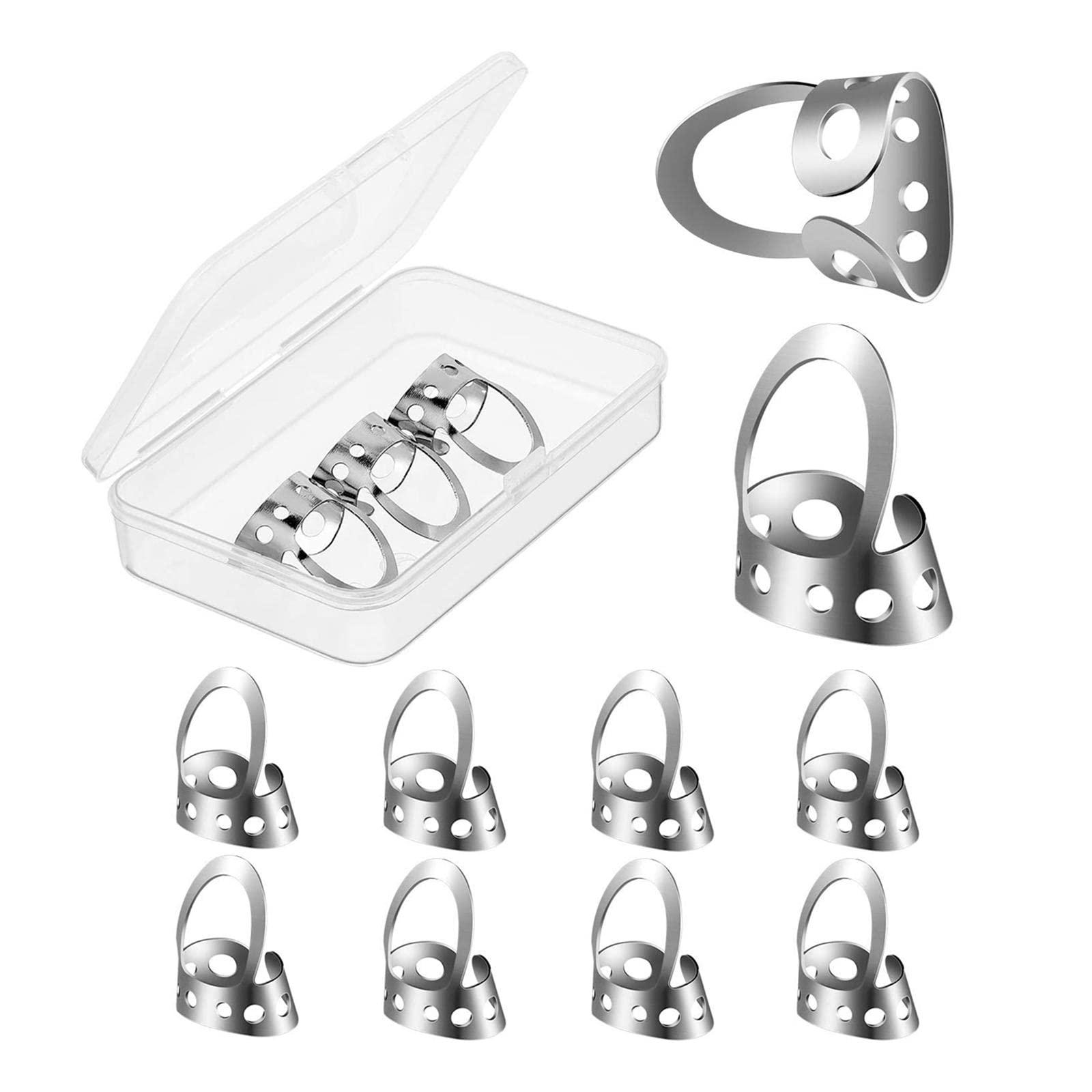 The Style Sutra 8Pcs Metal Guitar Finger Picks Bass Guitars Fingerpicks Silver Large