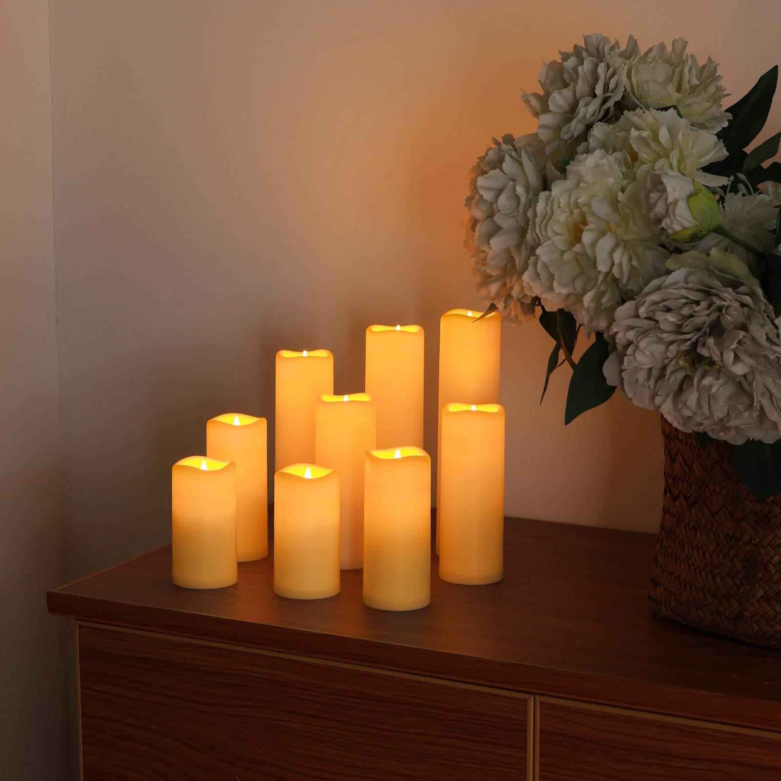 Credtarnos Flickering Flameless Candles With Remote, Waterproof Battery Operated Candles And Timer, Plastic Battery Candles For