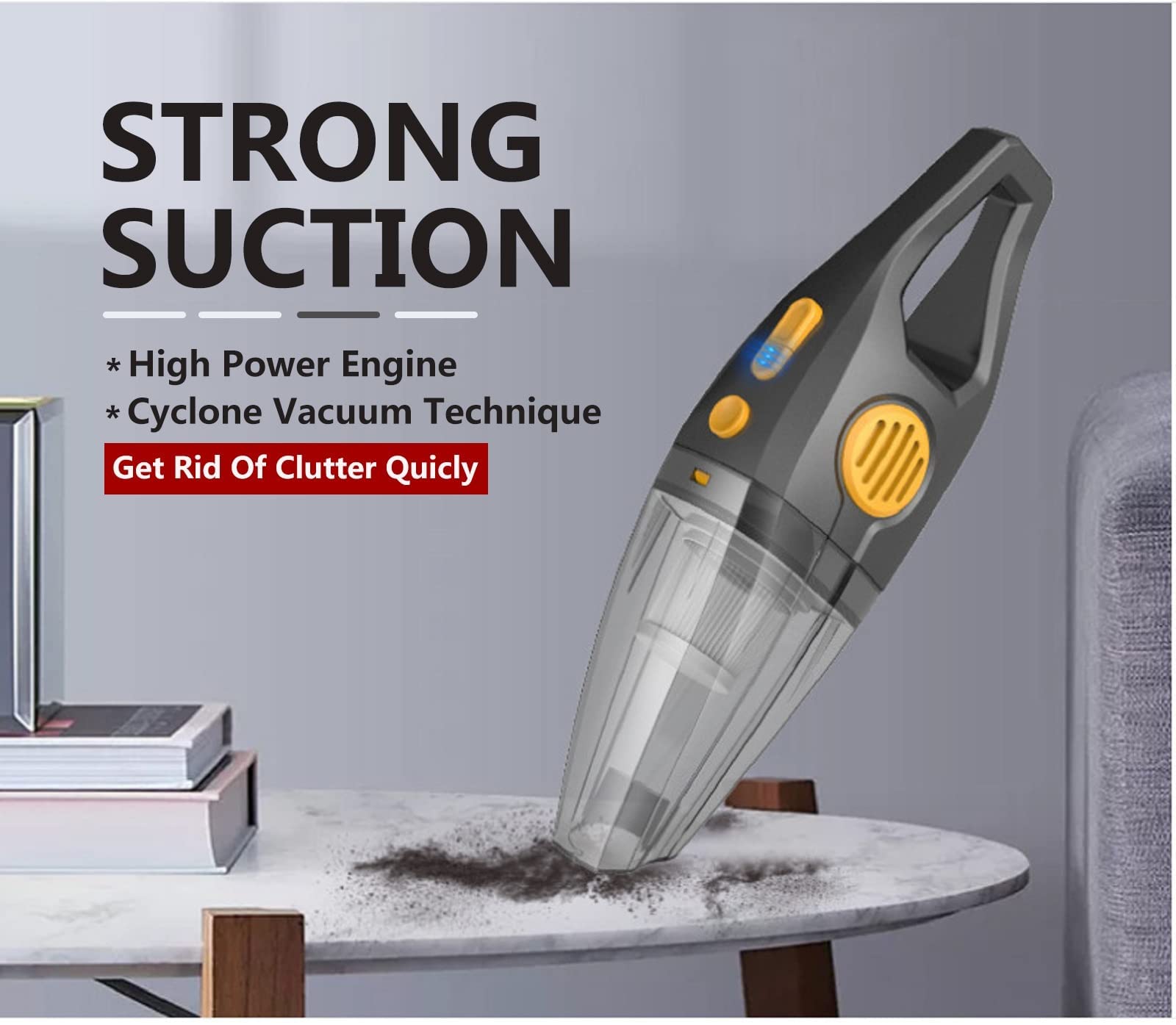 Azhzolsk Dust Buster Upgrade Handheld Vacuum Cordless Rechargeable Handheld Vacuums 12000Pa 16500Pa High Power With Power Displa