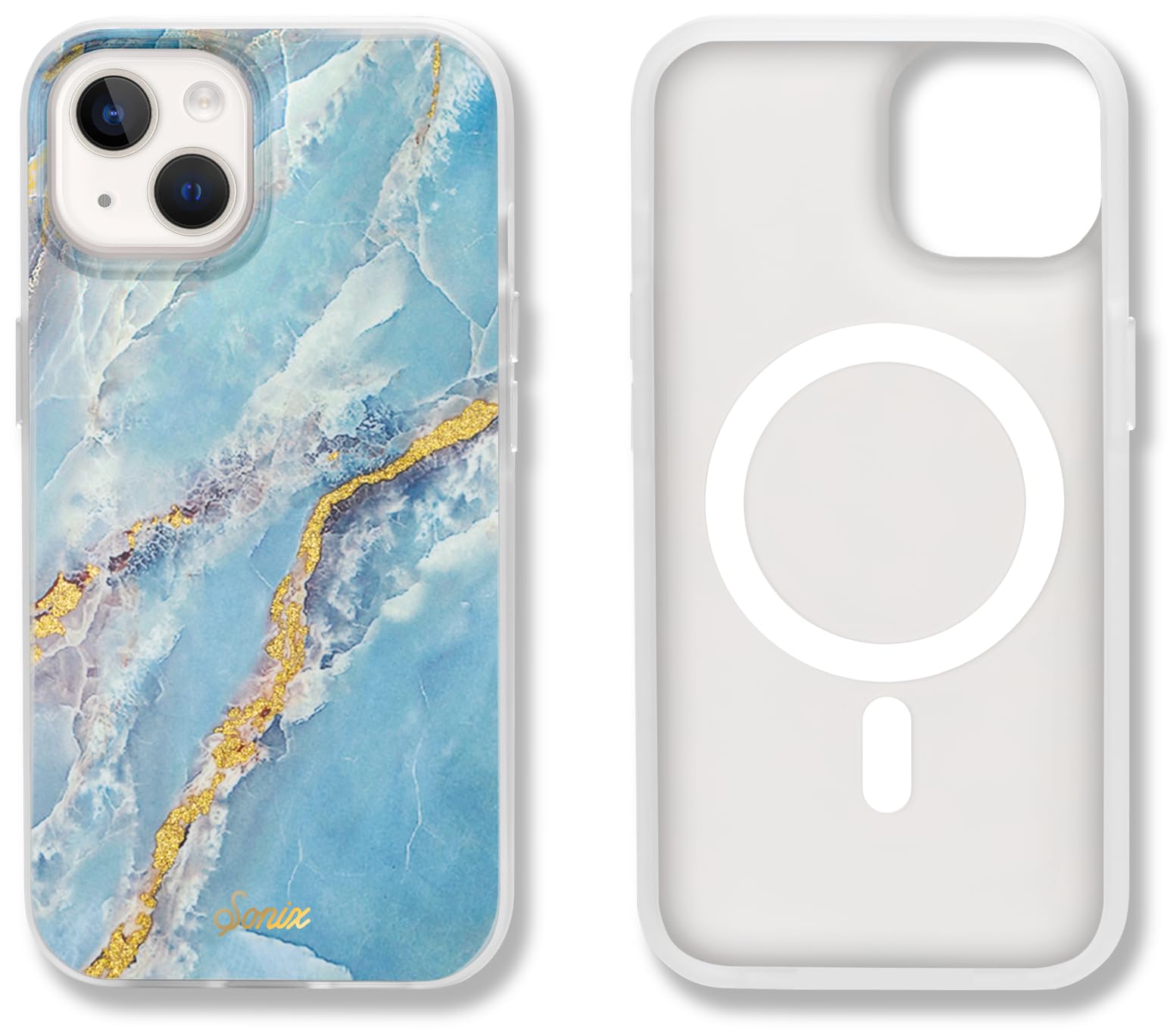 Sonix Case For Iphone 15, 14, 13 | Compatible With Magsafe | 10Ft Drop Tested | Ice Blue Marble