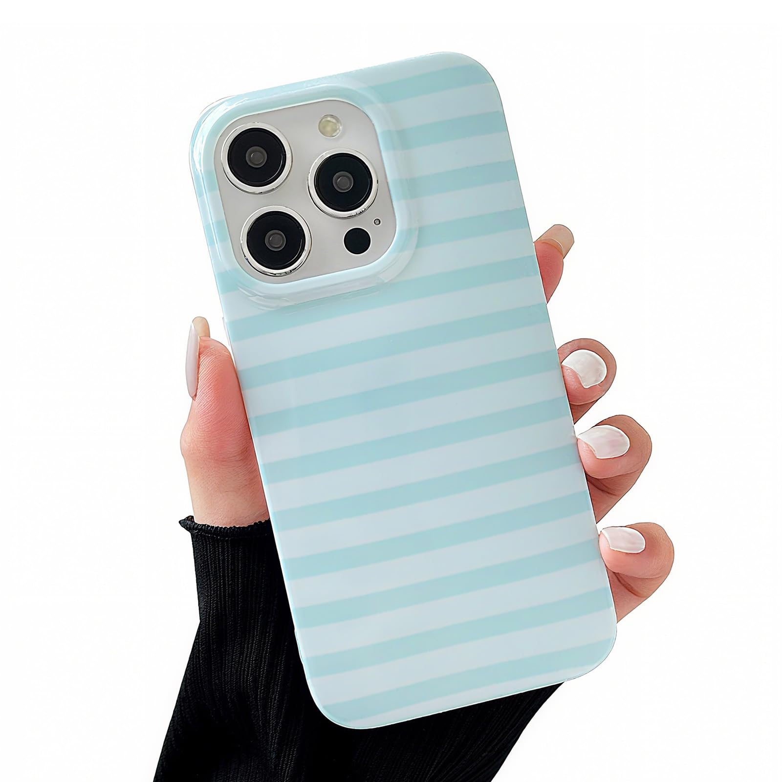 ZTOFERA for iPhone 16 Pro Case with Geometric Horizontal Stripes,Cute Fashion Simple Line Pattern for Women Men,Soft TPU Slim Gl