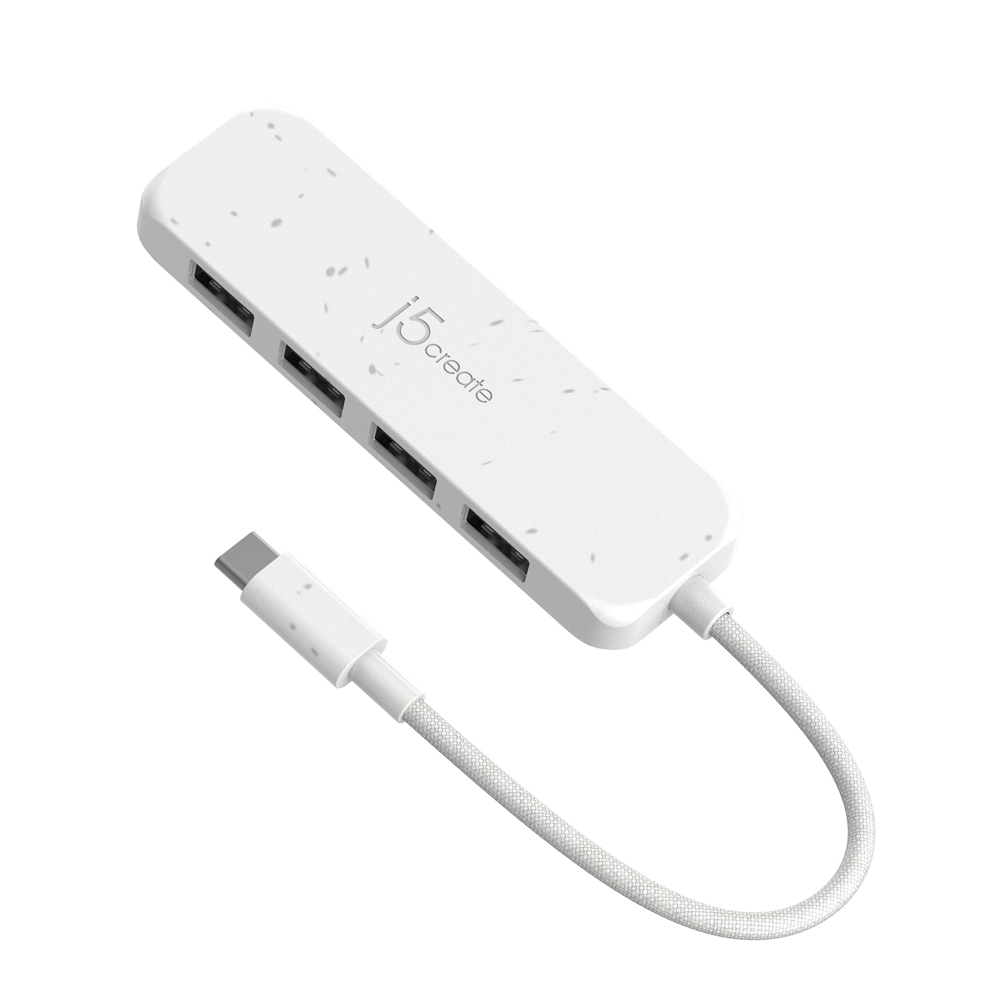 j5create AC JCH341EW USBC to 4PT TypeA Gen2 Hub EcoFriendly Pure White RTL