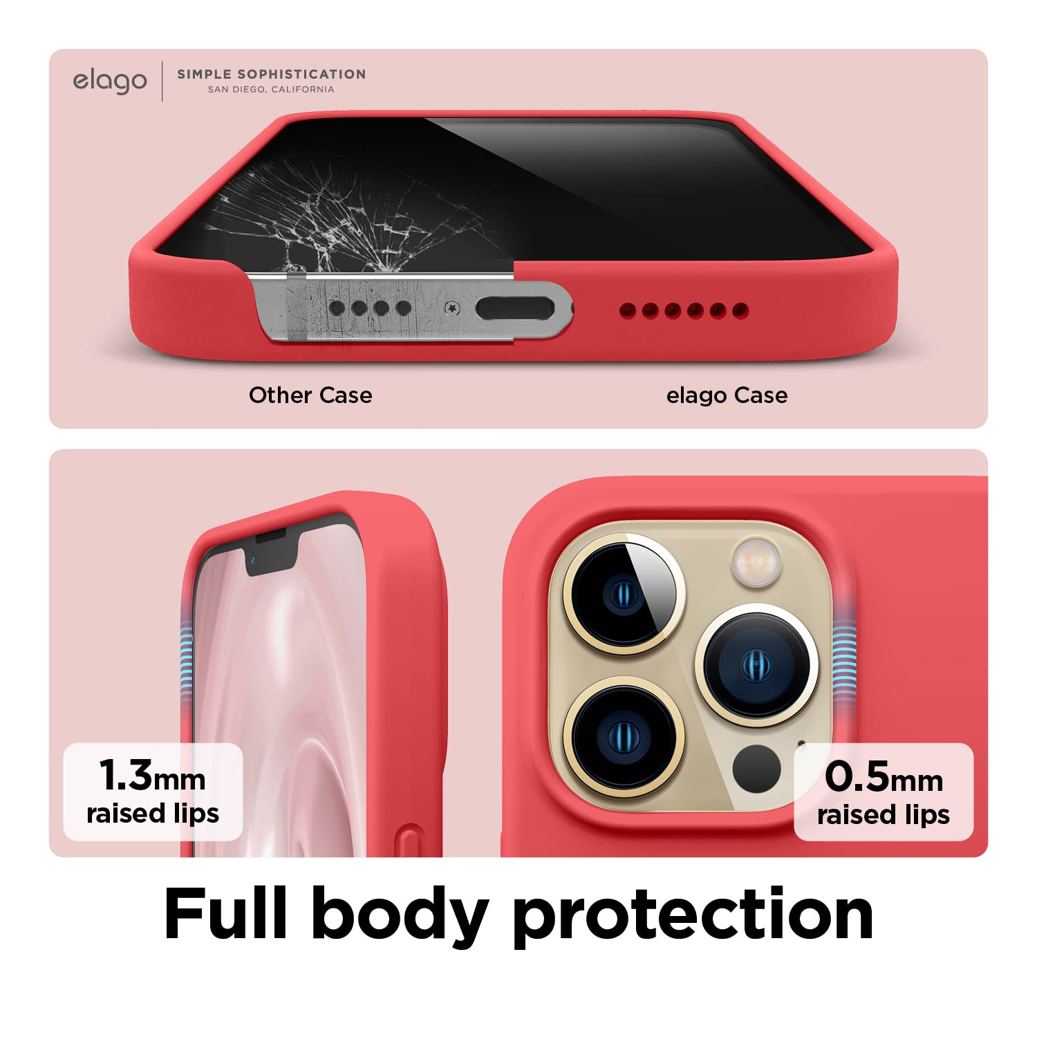 Elago Liquid Silicone Case Compatible With Iphone 13 Pro Max Case (6.7''), Premium Silicone, Full Body Protection   3 Layer Shoc