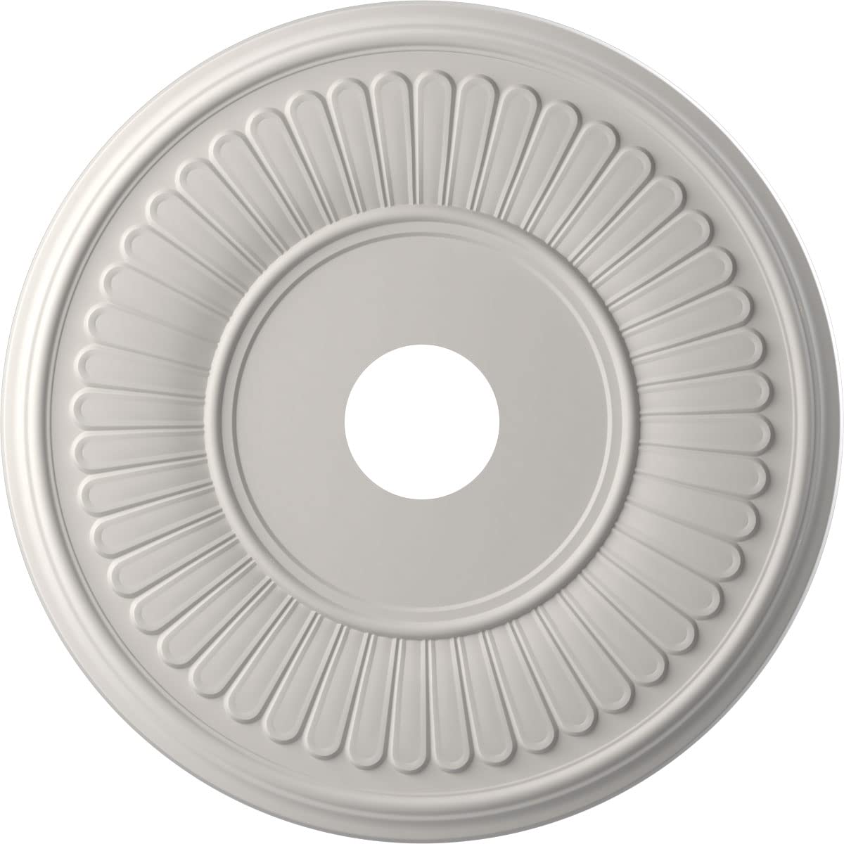 Ekena Millwork CMP19BEGBW Berkshire Thermoformed PVC Ceiling Medallion (Fits Canopies up to 8 3/8), 19OD x 3 1/2ID x 1P, UltraCo