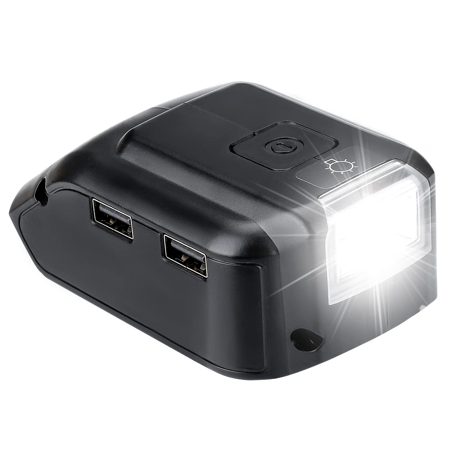 Battery Adapter For Dewalt 20V Battery Usb Phone Charger, Led Work Light With Dual Usb Charger And 12V Dc Port,Power Source Supp