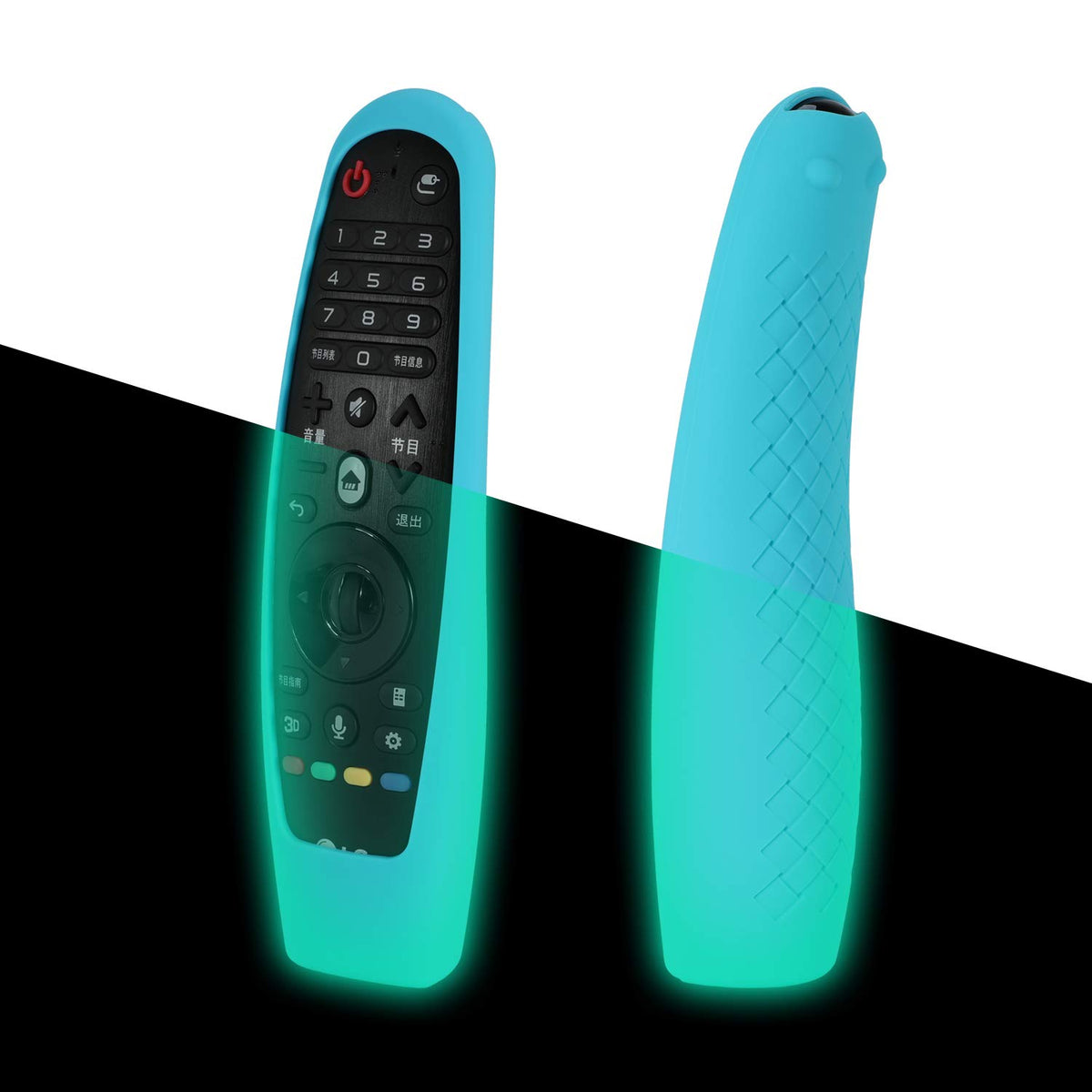 [Nightglow Blue] Case for LG AN-MR600 / LG AN-MR650 / LG AN-MR18BA Magic Remote, Akwox Light Weight [Anti Slip] Shock Proof Silicone Cover for LG 3D Smart TV Magic Remote Controller [Lanyard Included]