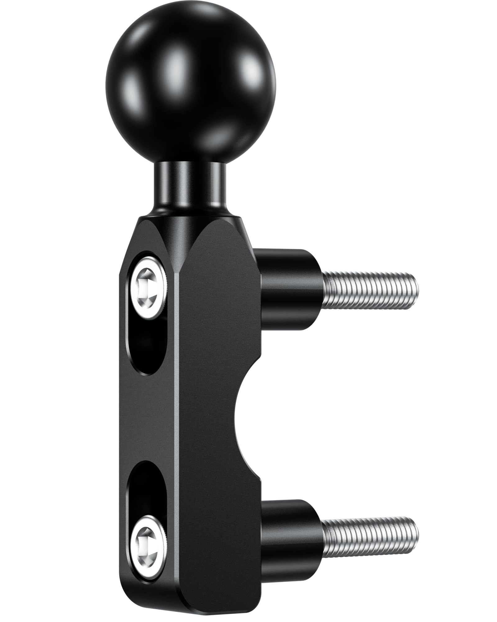 Brcovan Aluminum Alloy Mount Base With 1'' Tpu Ball For Motorcycle Brake/Clutch Reservoir Compatible With Ram Mounts B Size 1'' Ball Double Socket Arm & Bike Motorcycle Phone Holder