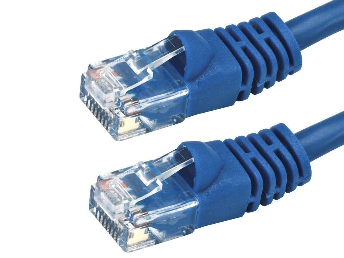 Monoprice 7Ft 24Awg Cat6 550Mhz Utp Ethernet Bare Copper Network Cable   Blue