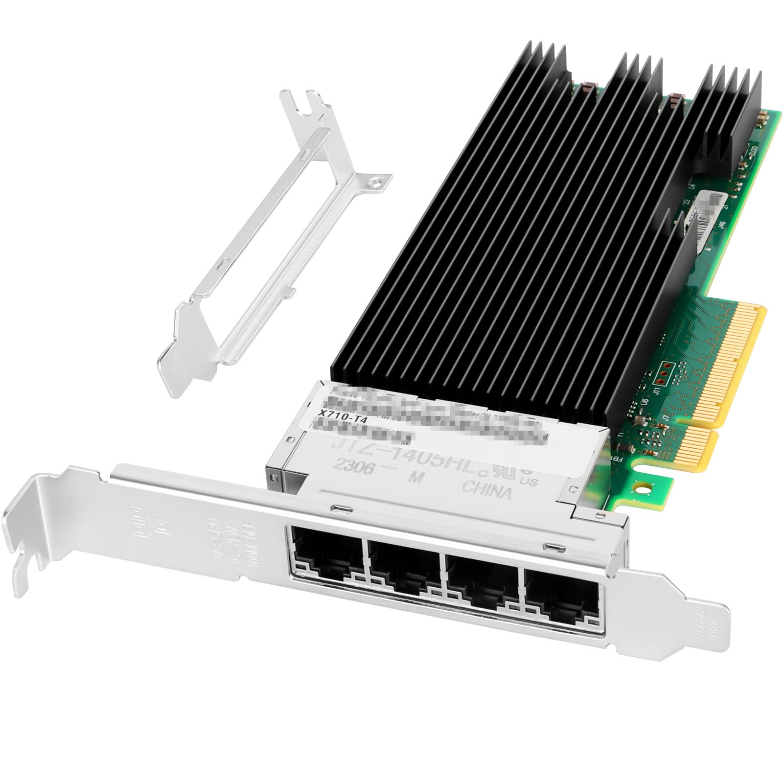 Vogzone For Intel 10Gb Pci Express* V3.0. 8Gt/S X8 Ethernet Converged Network Adapter, 10 Gigabit Ethernet Server Nic 4X Rj45 Po