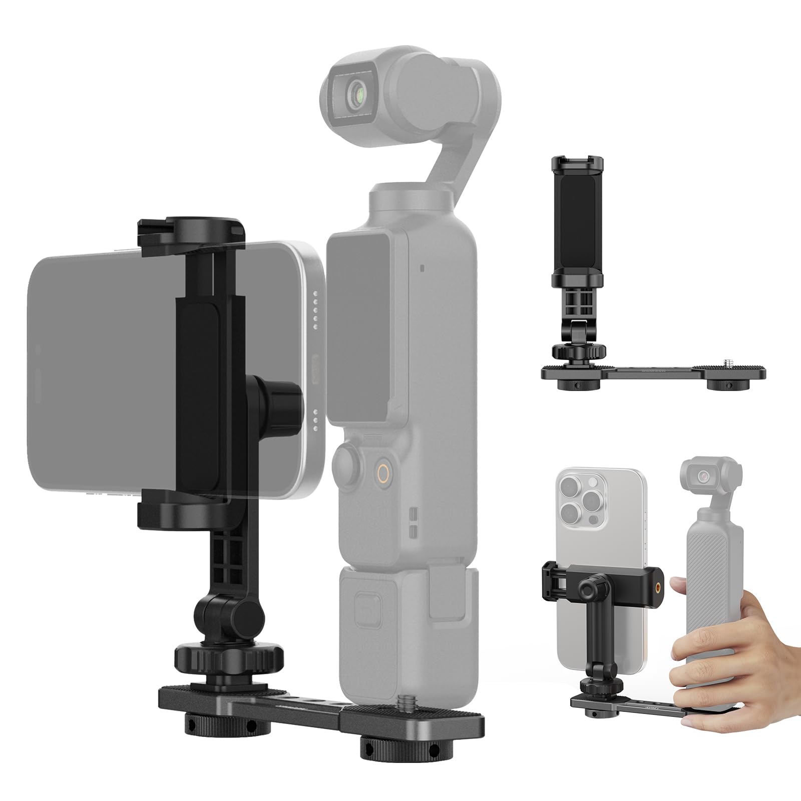 NEEWER Phone Holder Mount Compatible with DJI Osmo Pocket 3, Pocket 3 Expansion Accessories Cell Phone Mount with 1/4 Threads fo