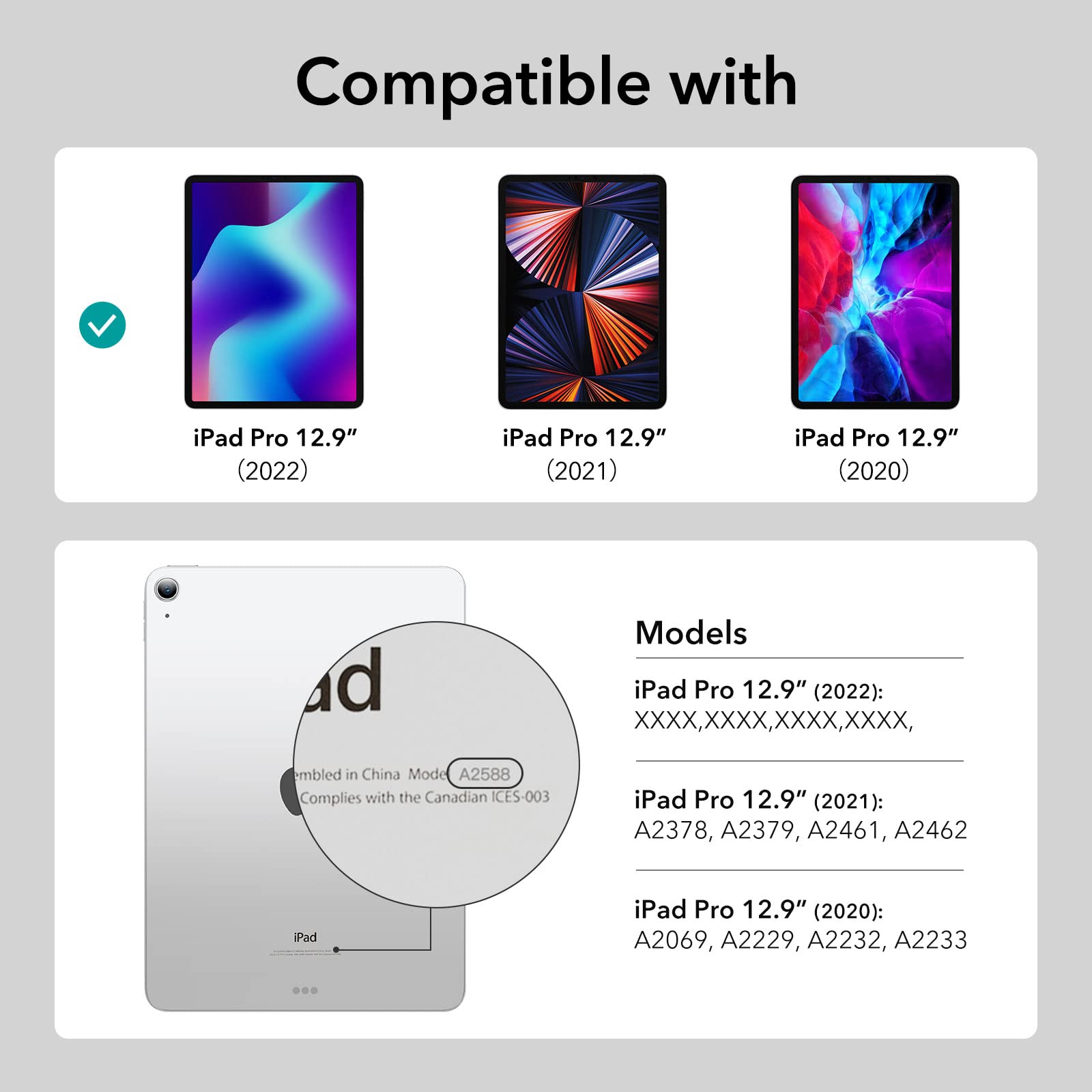 Esr For Ipad Pro 12.9 Case, 12.9 Inch Ipad Pro Case (2022/2021/2020, 6Th/5Th/4Th Generation), Convenient Magnetic Attachment, 2 Way Stand, Full Pencil 2 Support, Rebound Magnetic Case, Forest Green