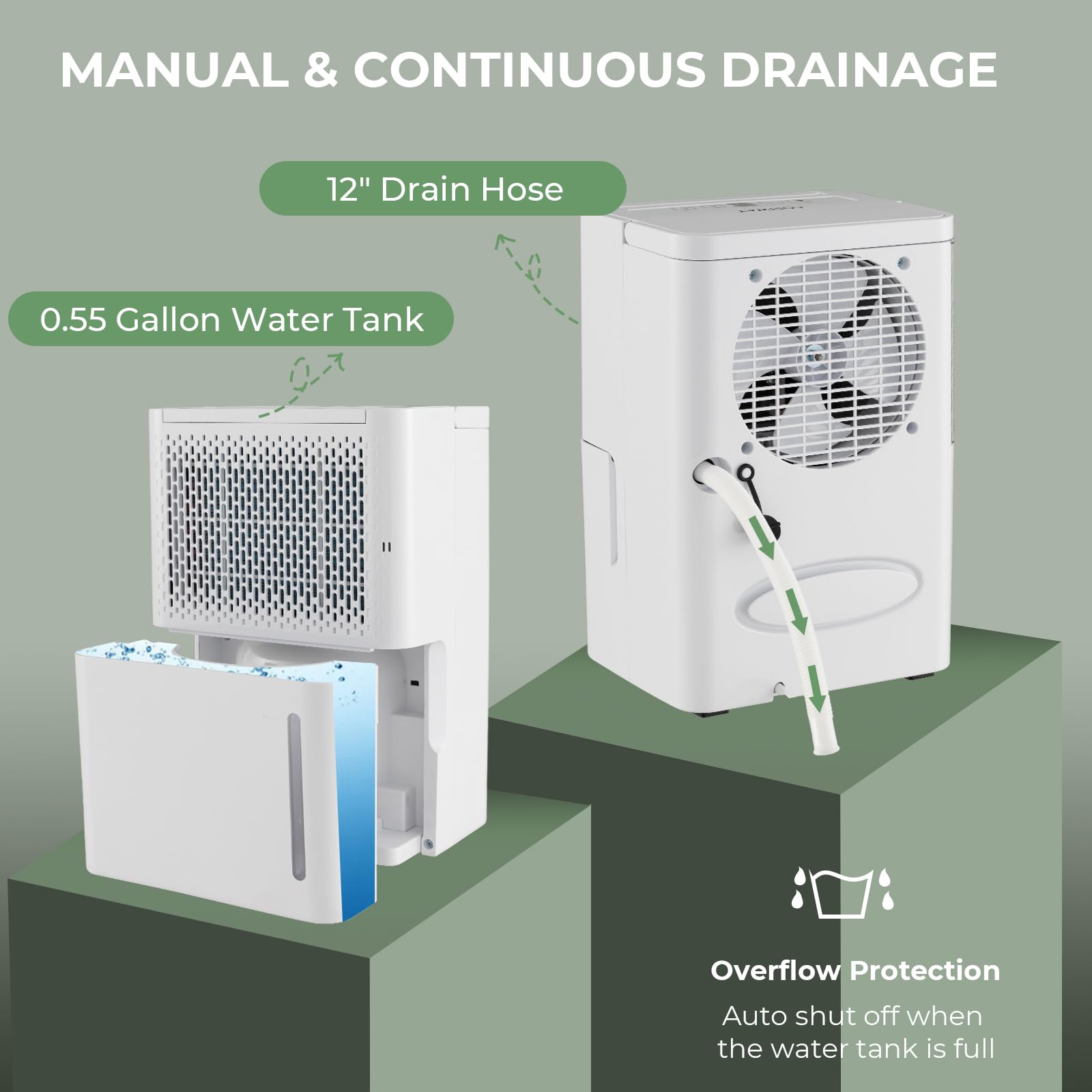 Costway 2000 Sq. Ft Dehumidifier For Basement, 32 Pint Quiet & Energy Efficient Dehumidifier With Continuous/Drying/Auto Mode, 24H Timer, Drain Hose & Portable Handle For Bathroom Bedroom