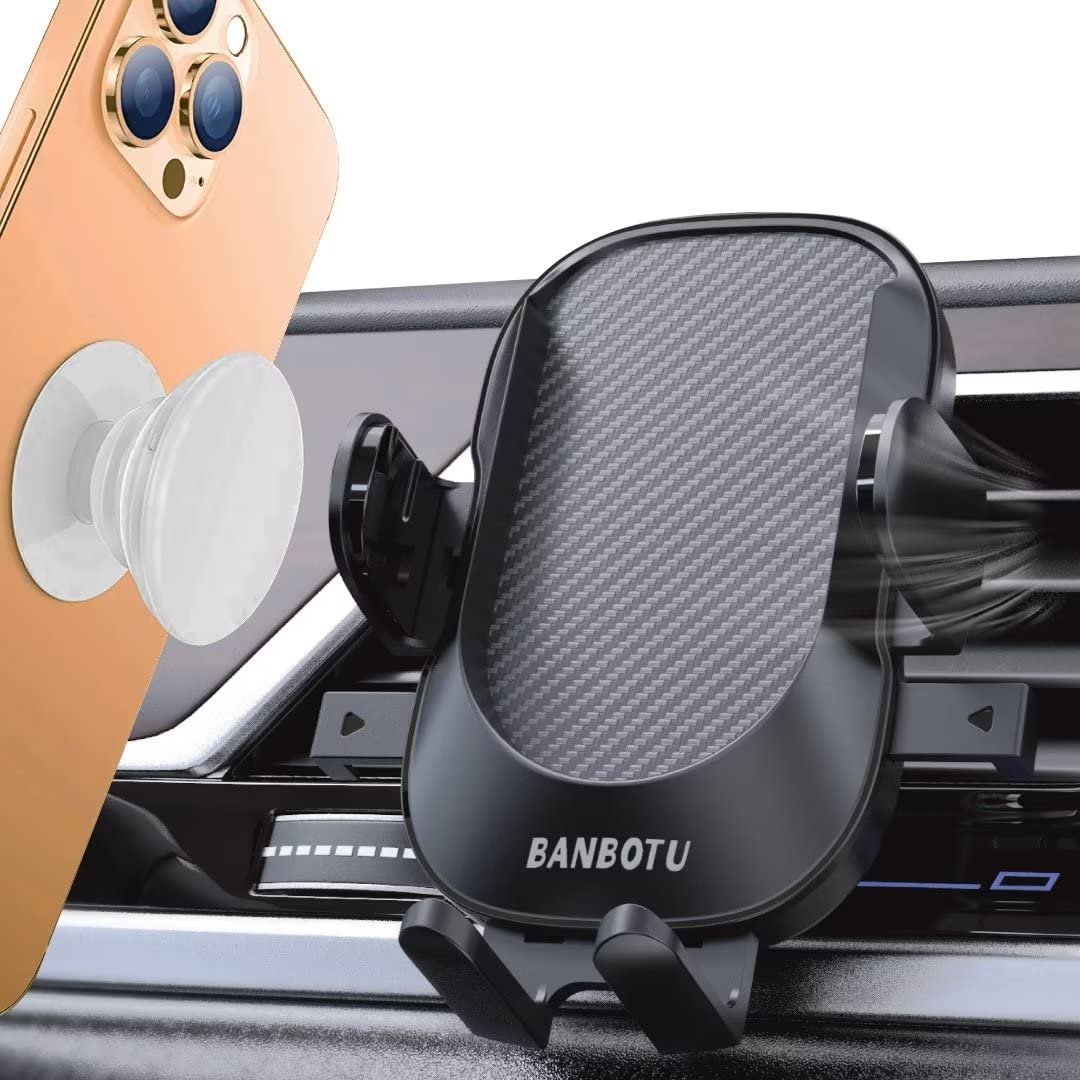 Banbotu Car Phone Holder Mount   Socket Grips Pop Cradles Friendly, Hands Free 360       Rotatable & Anti Shake Air Vent Mount, 