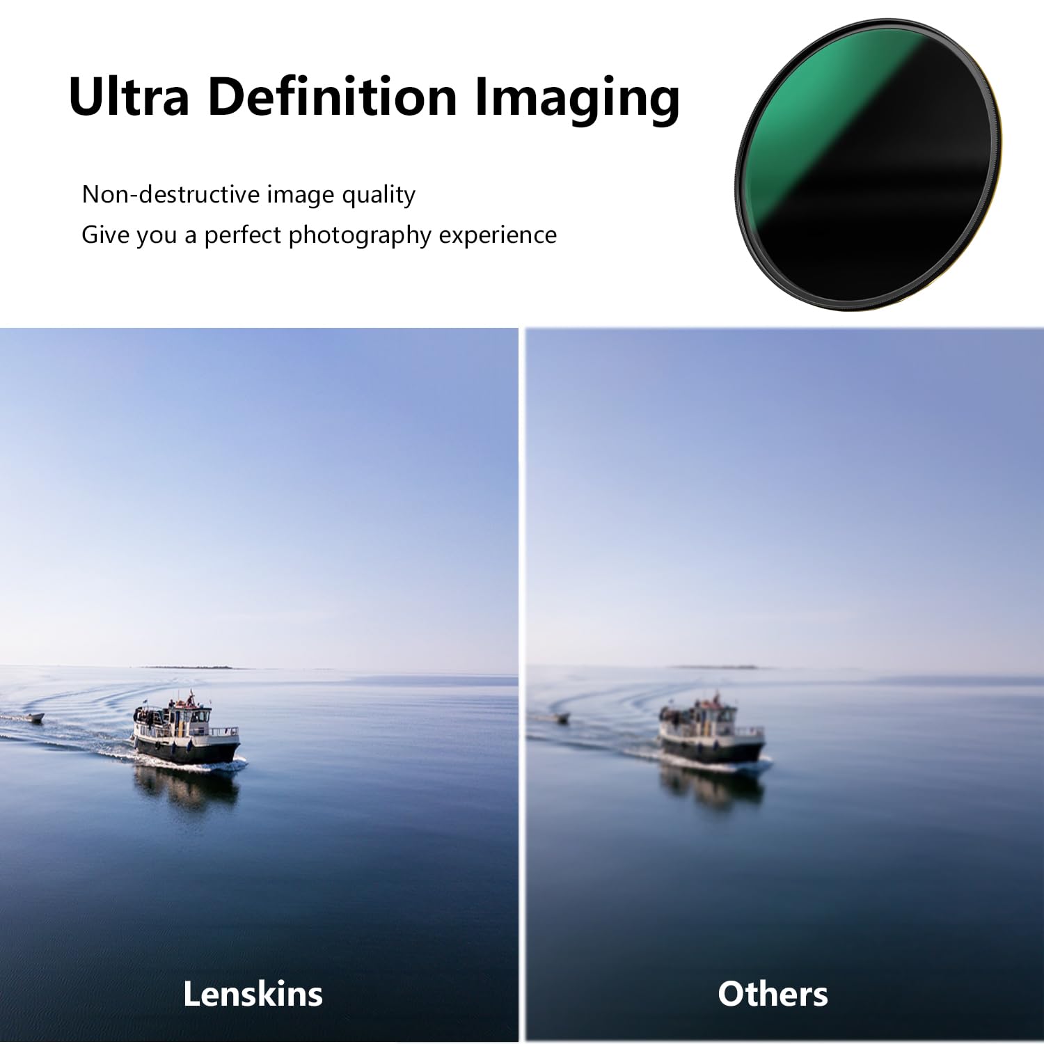 Lenskins 82Mm Nd 1000 Filter, 10 Stop Neutral Density Filter For Camera Lenses, 16 Layer Multi Resistant Coated, German Optics G