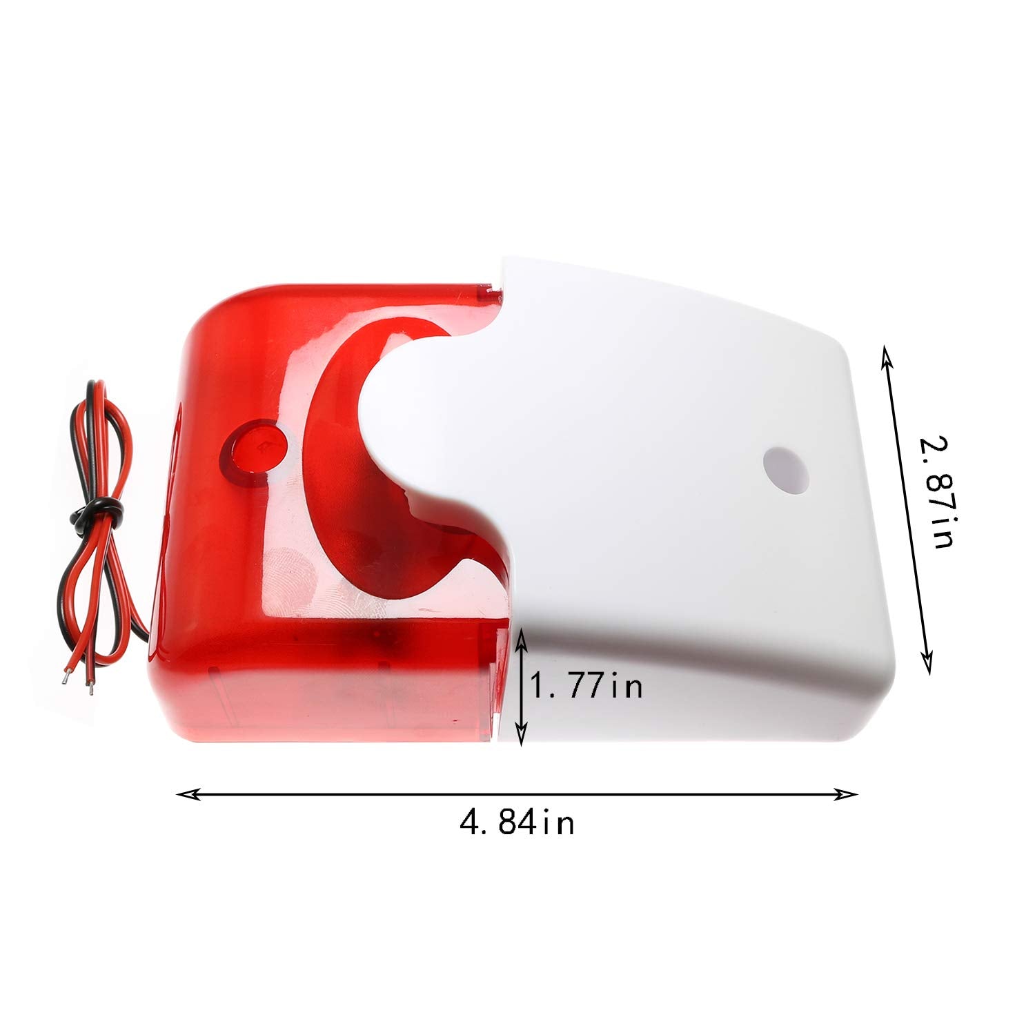 Maxmoral 1 Pack Dc12V Wired Alarm Strobe Flashing Light Horn Flash Sound Siren For Home Security Alarm System 120Db