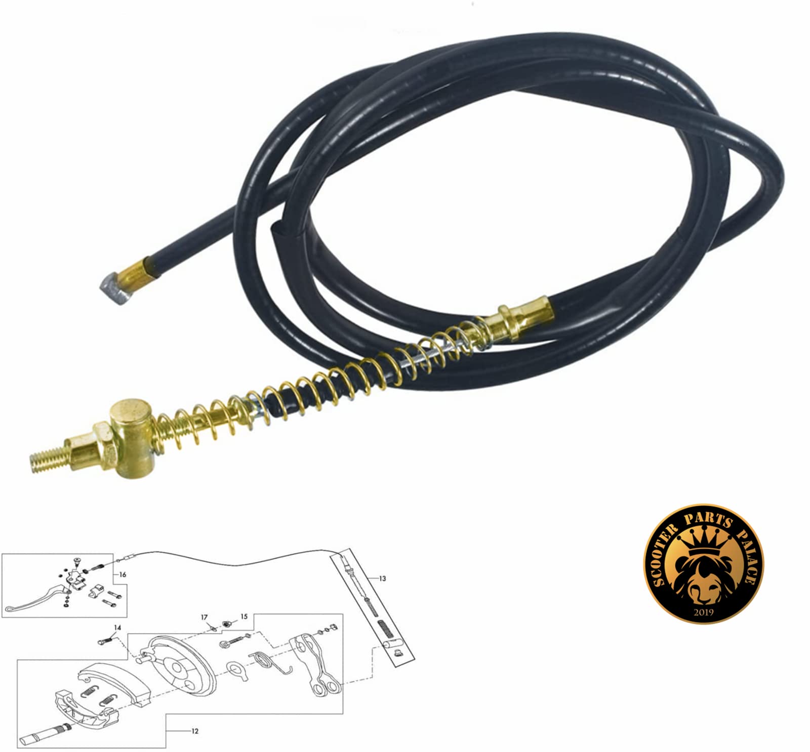 Baja Motorsports Rear Drum Brake Cable Line 69 Inches Longer For The Baja Mini Bike Mb165 Mb200 Coleman Trail Ct200U Ct200U Ex B