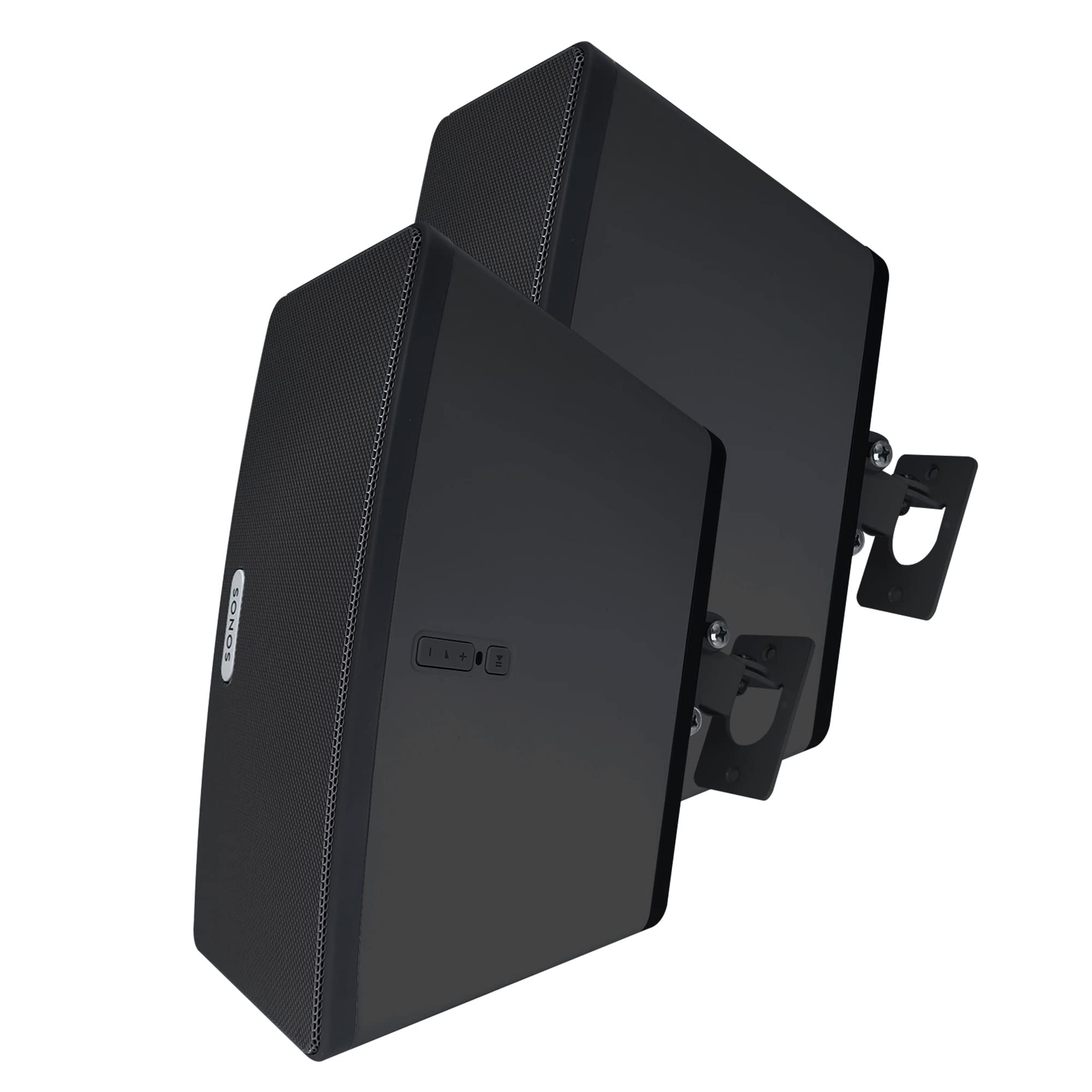 Play 3 Wall Mount Black Pair, Compatible With Sonos Play:3 Only, Twin Pack, Adjustable Swivel & Tilt Mechanism, 2 Mounting Brack