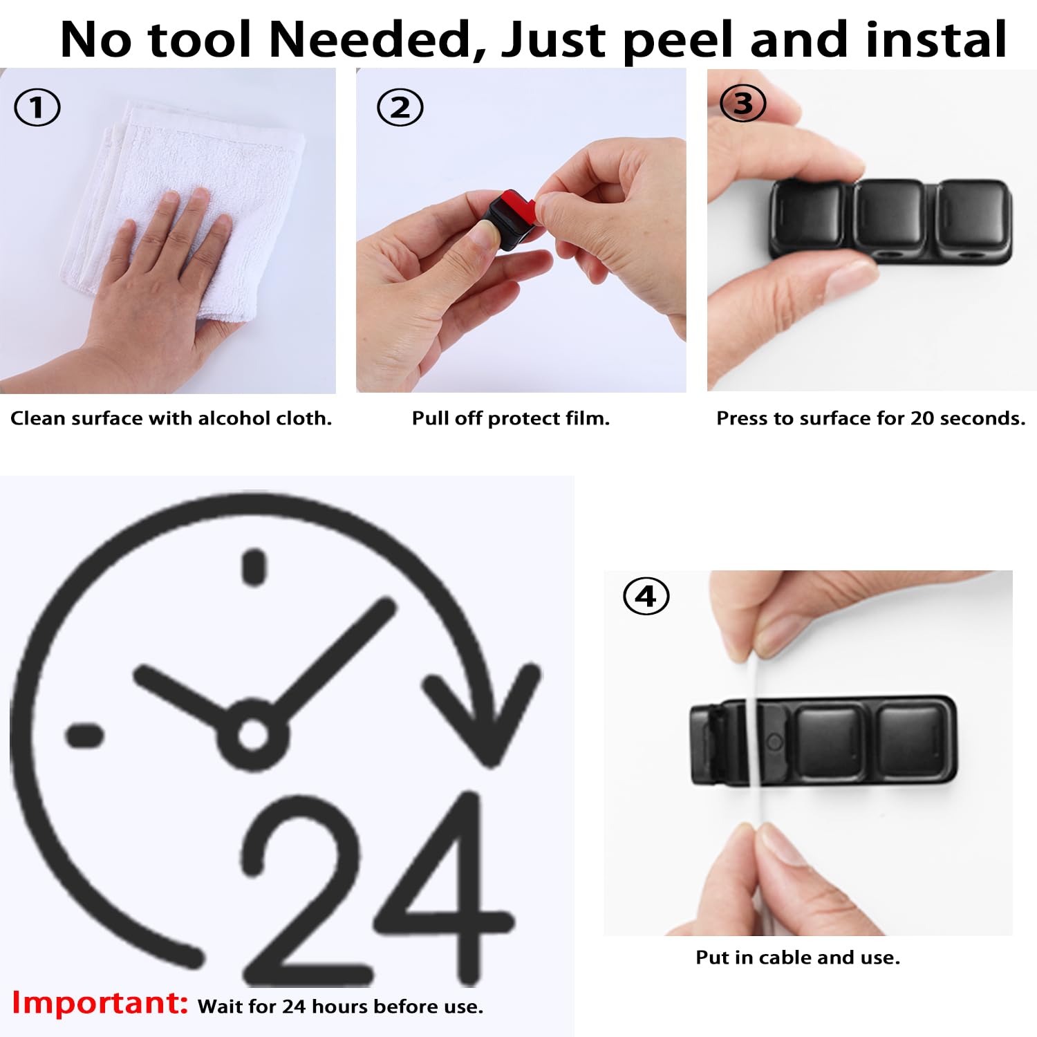 Smofish Cord Organizer, 3 Pack 3 Slot Magnetic Cable Management, Strong Phone Charging Cable Holder Clips, Wire Charger Keeper F